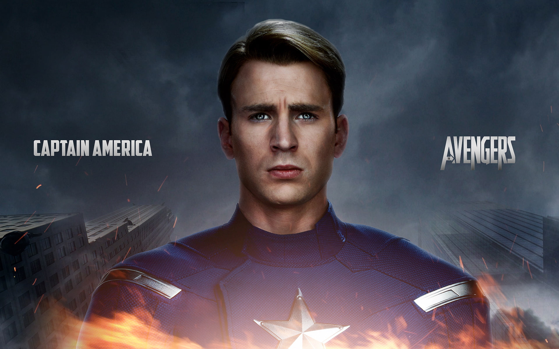 men, illuminated, Captian, mid adult, determination, Avengers, portrait, studio shot, serious, adult, young adult, front view, looking at camera, sign, HD Wallpaper