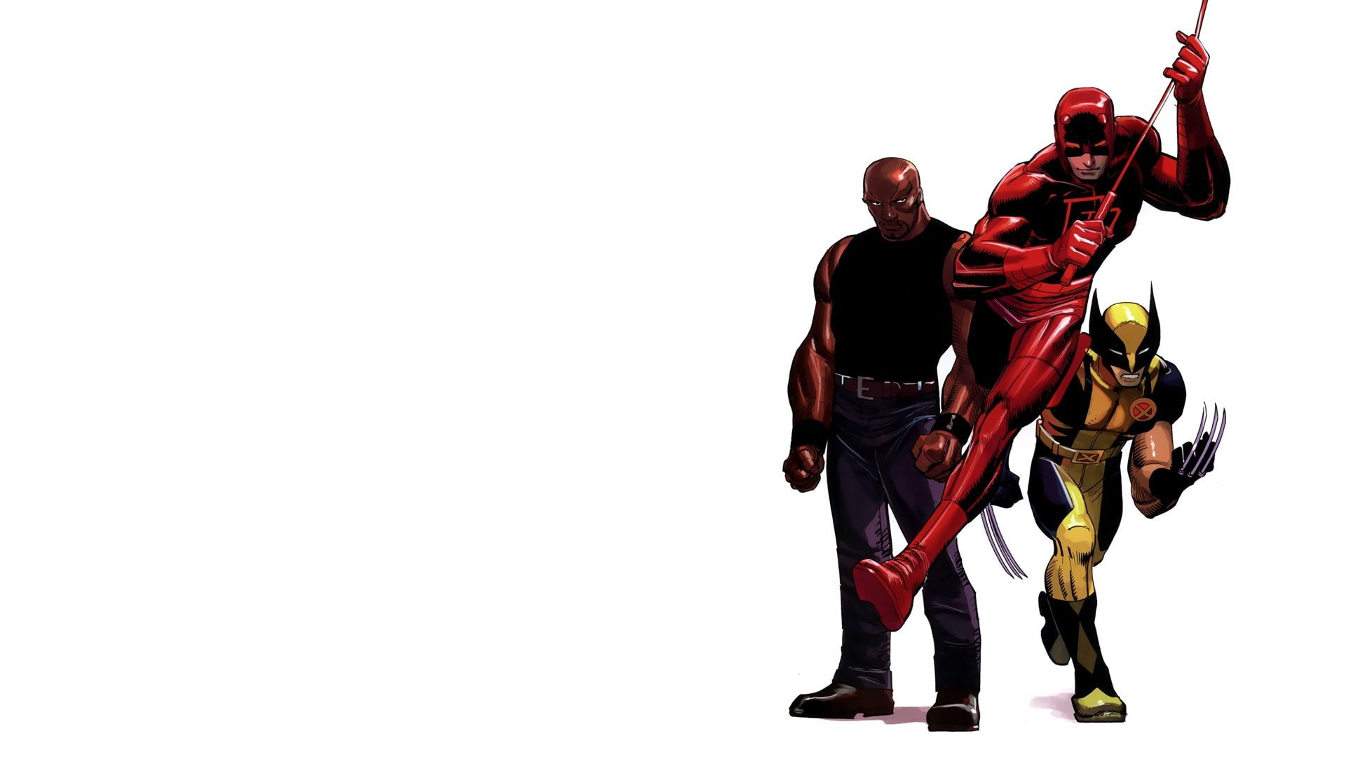 daredevil, 1080P, background, simple, luke, cage, comics, wolverine, marvel, HD Wallpaper