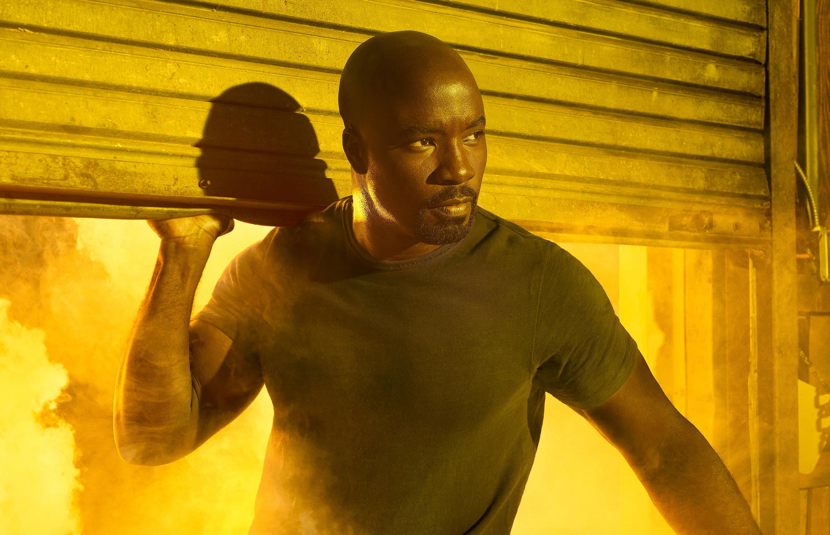 shaved head, strength, lifestyles, 2K, front view, adult, one person, sport, men, outdoors, standing, portrait, tv shows, luke cage, waist up, athlete, HD Wallpaper