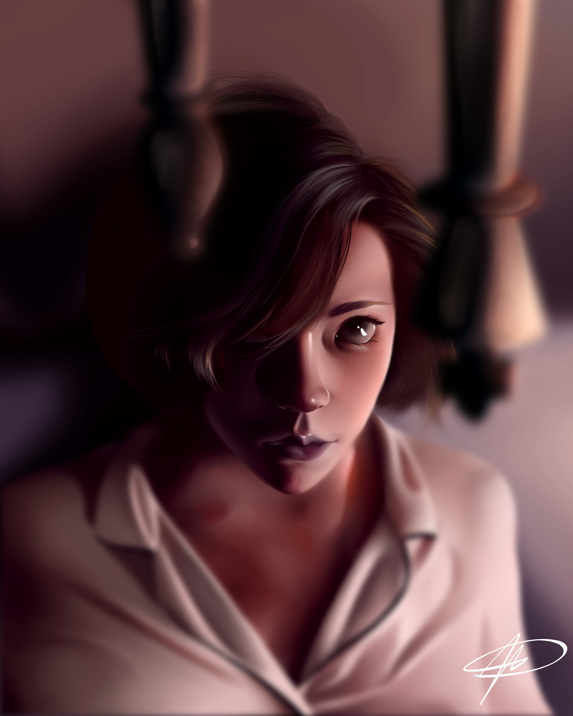 The Queens Gambit, Hao Wang, chess, women, Beth Harmon, Anya Taylor-Joy, young woman, digital painting, ArtStation, artwork, portrait display, 1080P, fan art, Phone HD Wallpaper