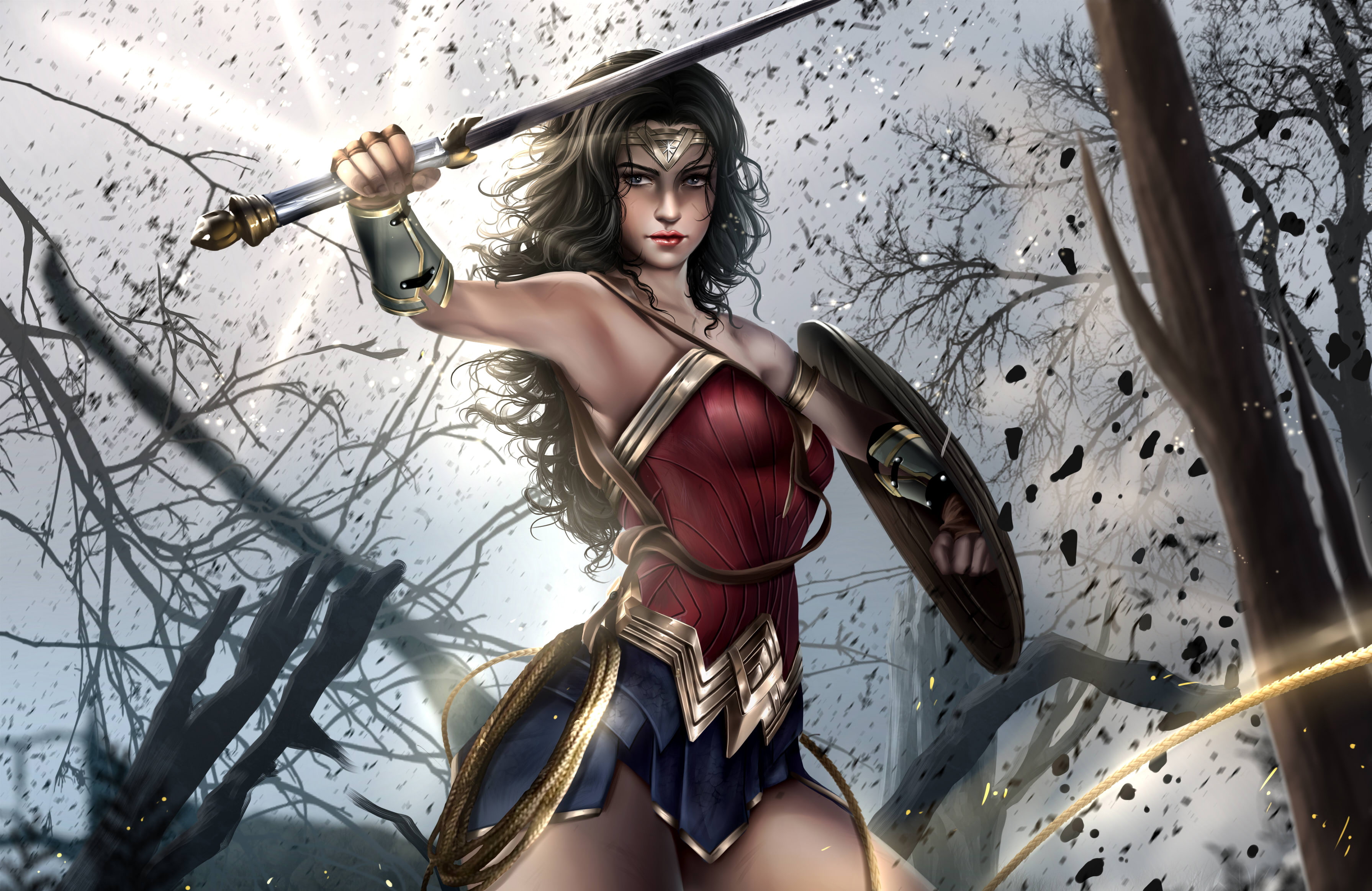 superheroes, wonder woman, 2K, hd, 4k, artwork, digital art, artist, deviantart, HD Wallpaper