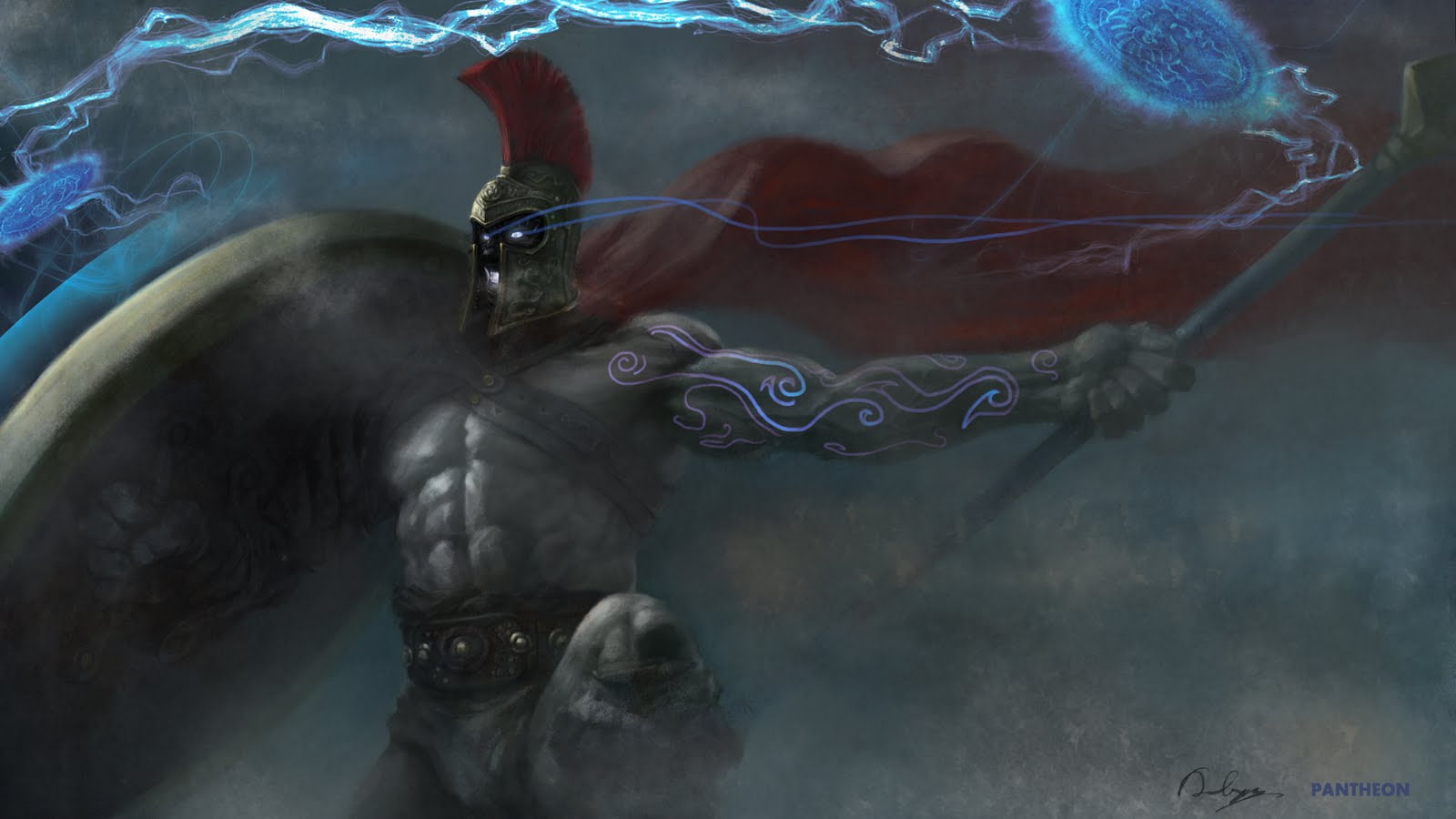 pantheon, league, legends, drawing, 720P, hd, video games, HD Wallpaper