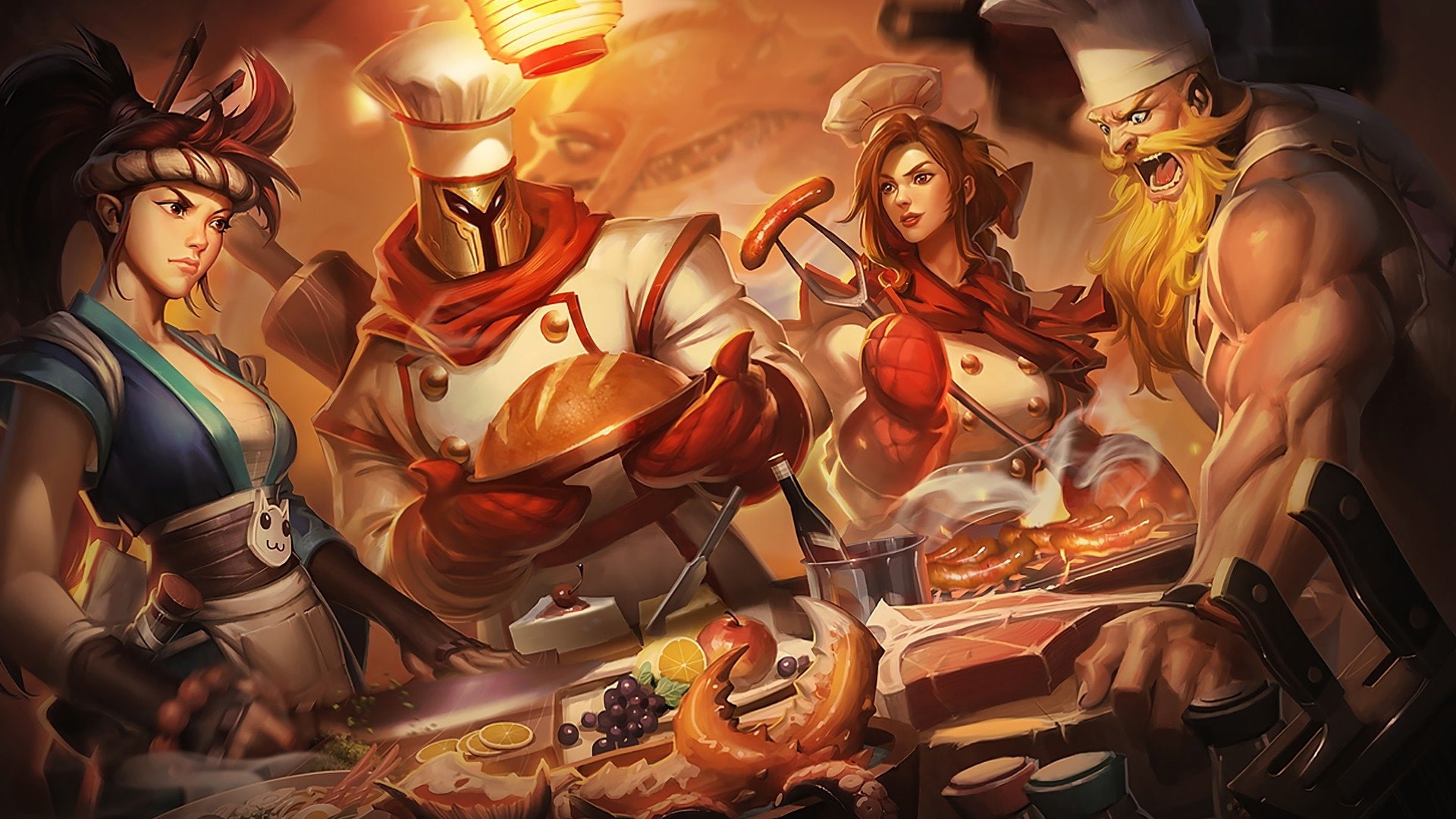 Pantheon (League Of Legends), Olaf (League Of Legends), 1080P, League Of Legends, Akali (League Of Legends), Leona (League Of Legends), Video Game, HD Wallpaper