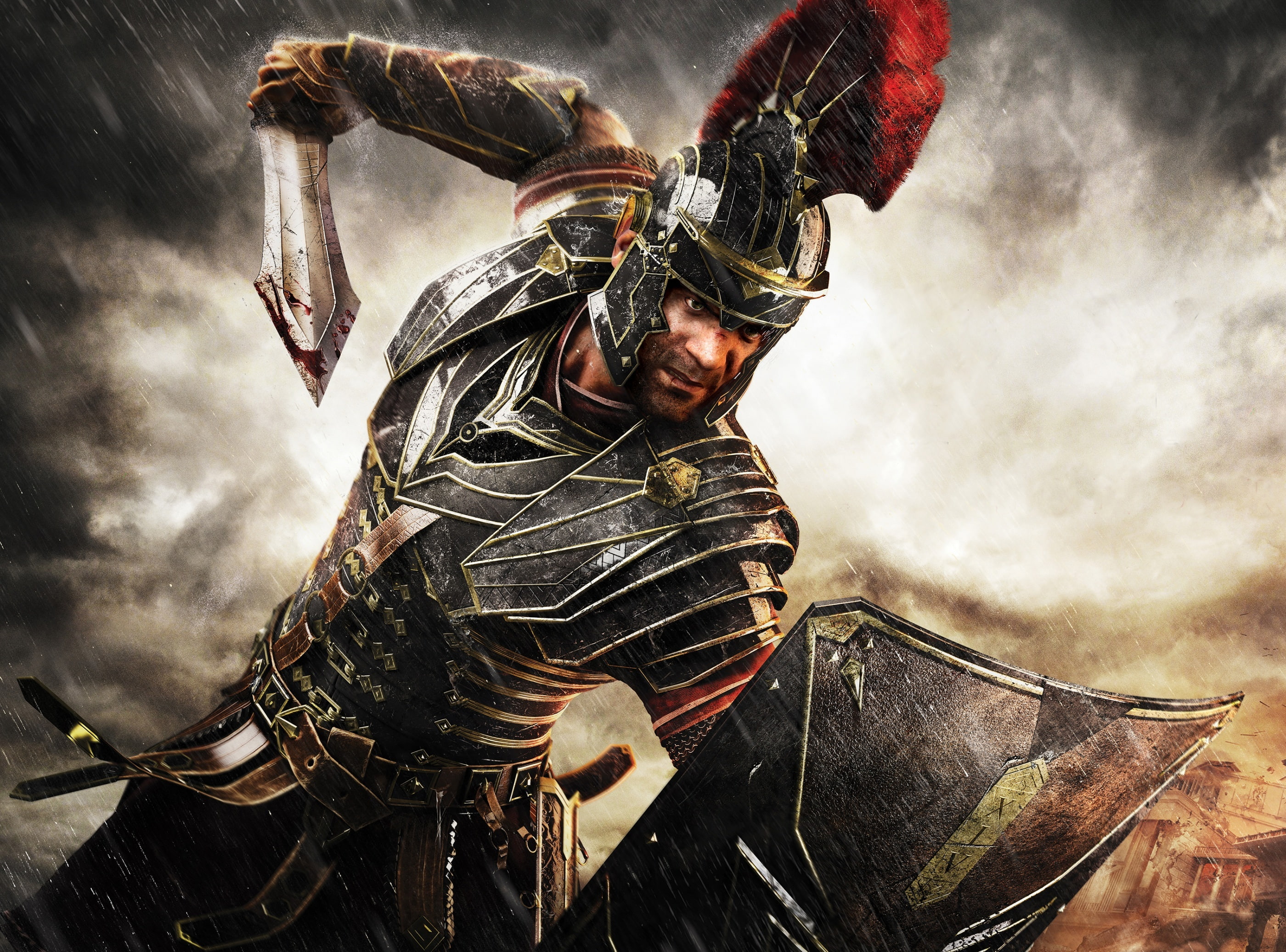 sword, low angle view, limb, holding, marius, marius titus, clothing, cloud - sky, sports helmet, human arm, outdoors, nature, headwear, spartan, 2K, son, HD Wallpaper