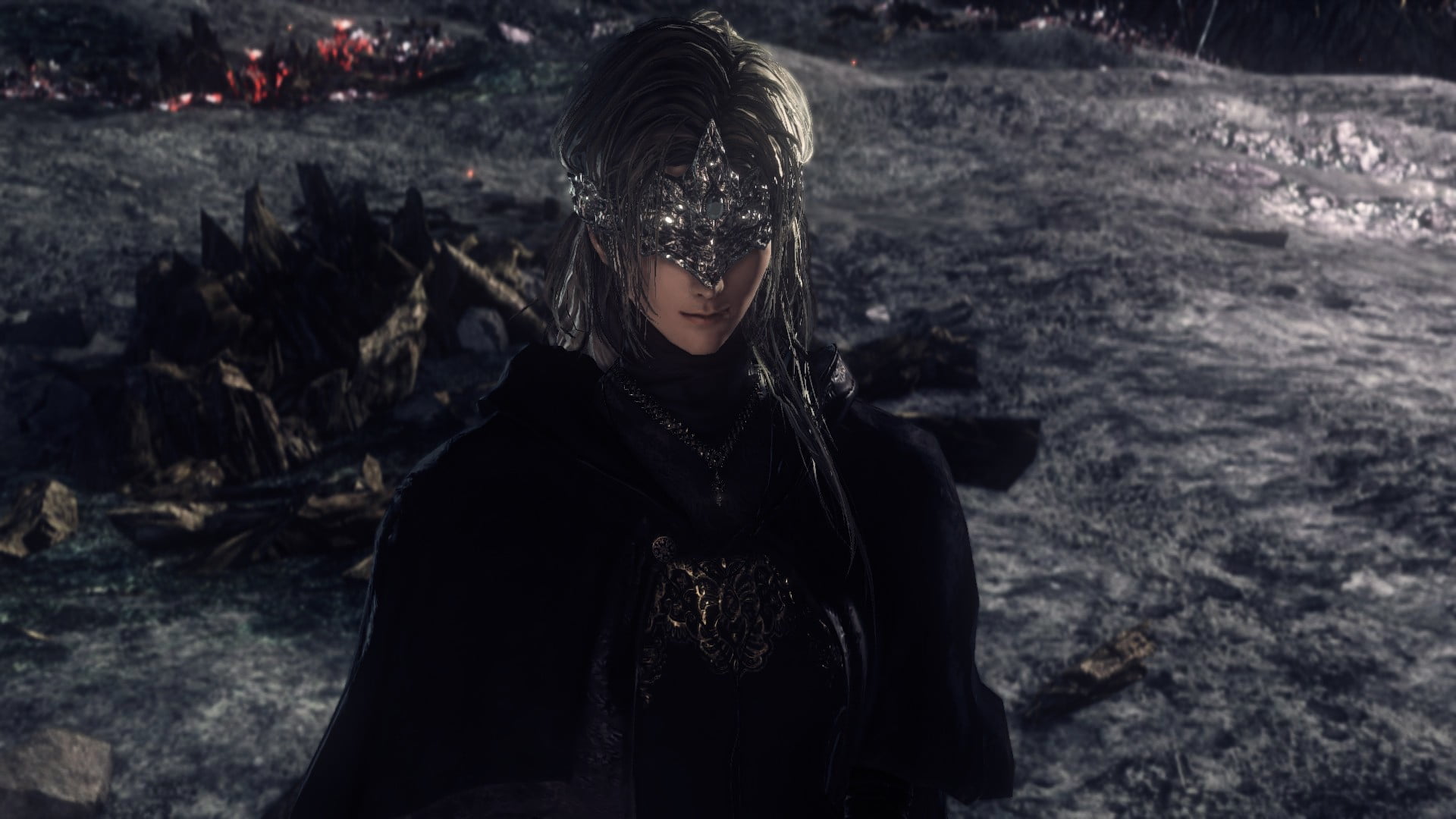 focus on foreground, Dark Souls III, man, video games, women, black color, standing, real people, 1080P, leisure activity, black, land, young women, nature, HD Wallpaper