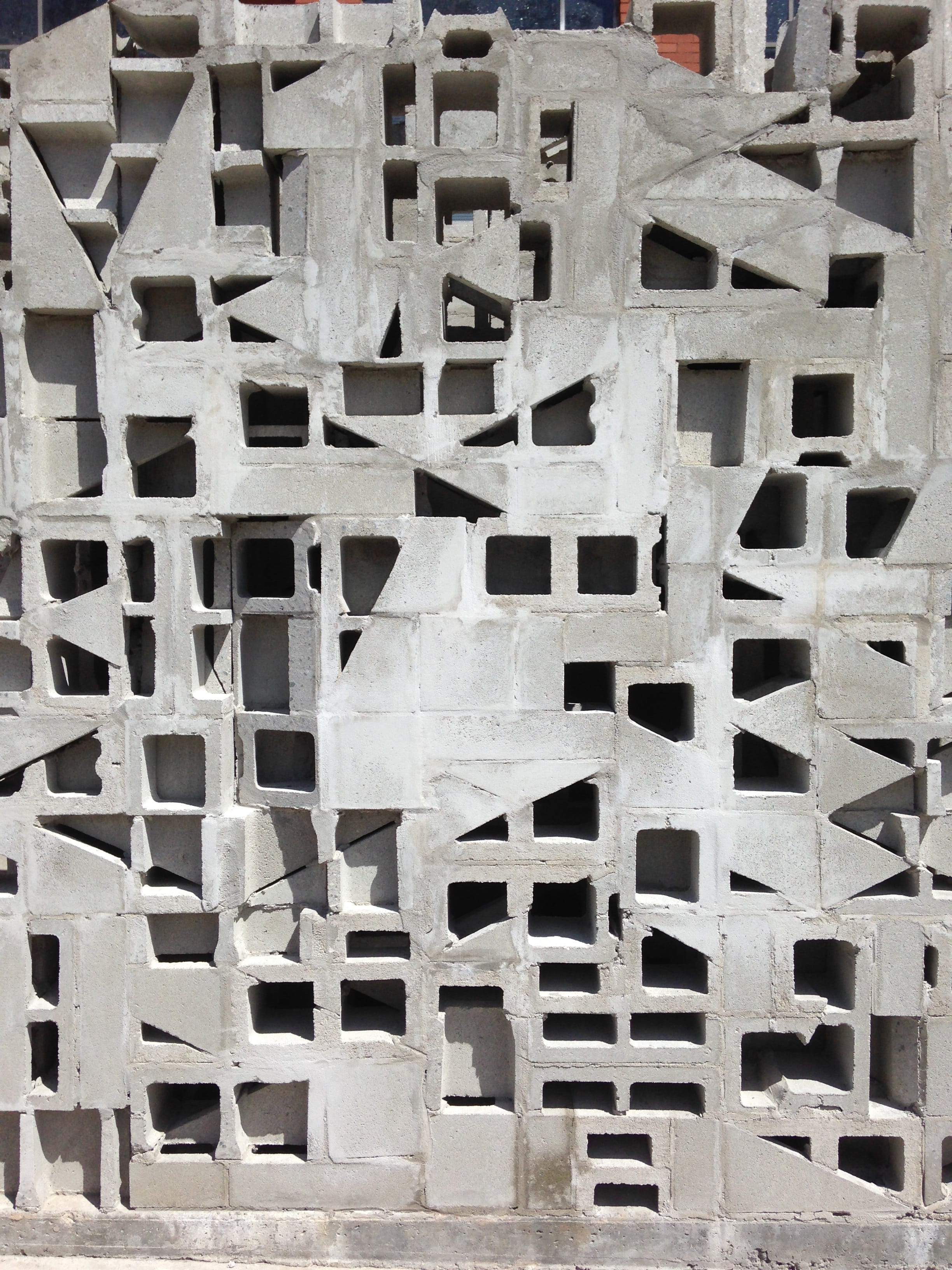 pattern, backgrounds, Cinder Blocks, geometric shape, block, Material, brickworks, steel, day, architecture, cinder, indoors, no people, full frame, Bricks, Phone HD Wallpaper