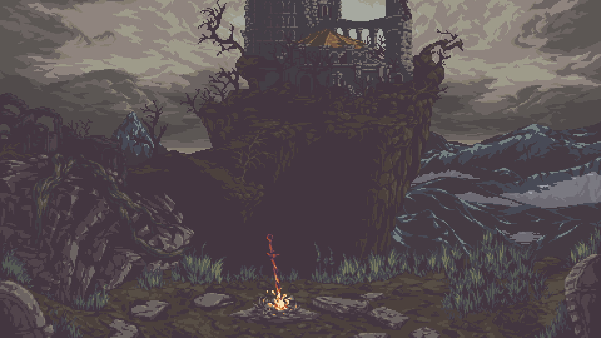 fantasy art, Dark Souls III, 1080P, pixelated, artwork, pixel art, Dark Souls, video games, HD Wallpaper