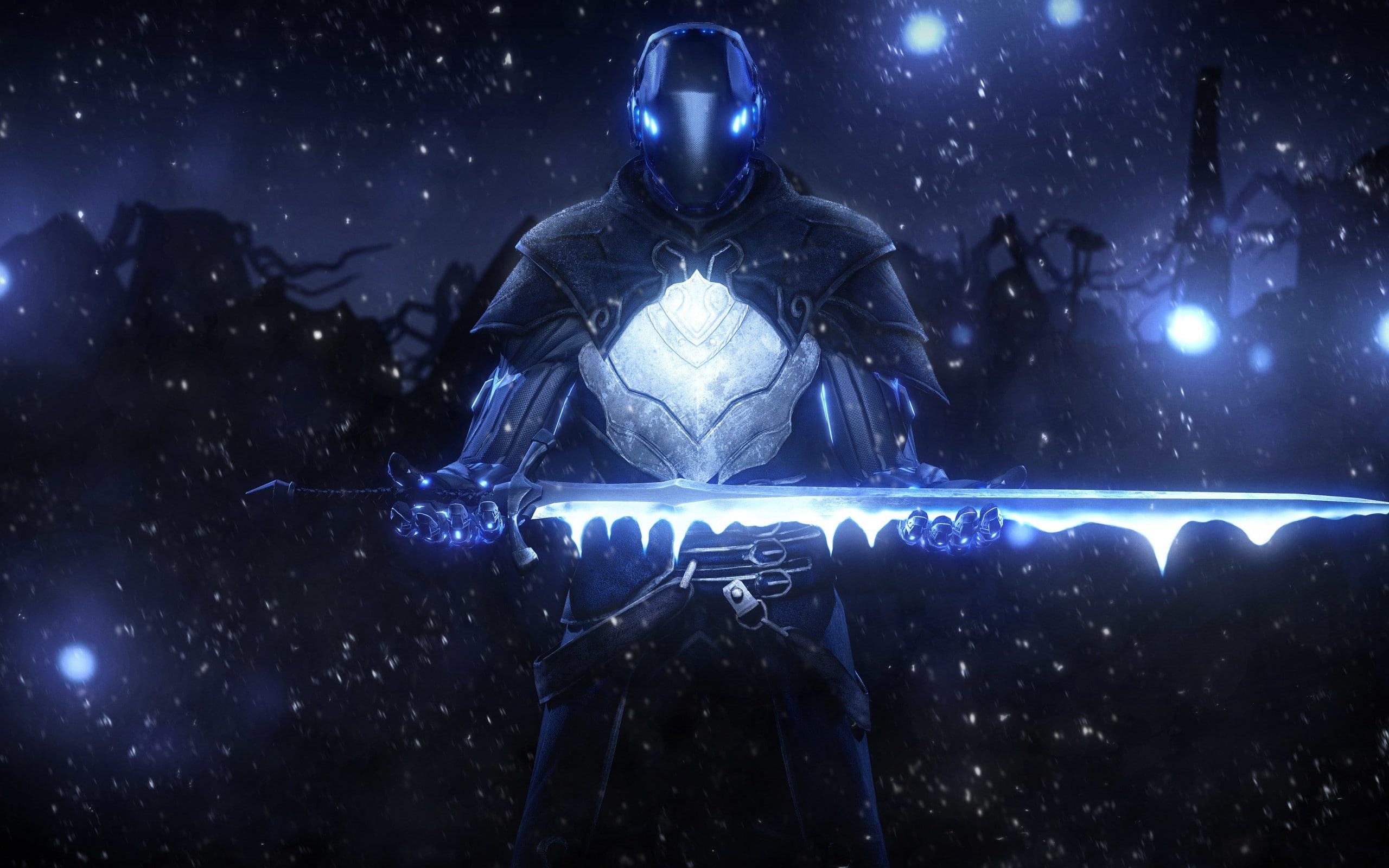 2K, Dark Souls II, warrior, sword, video games, ice, fantasy art, HD Wallpaper