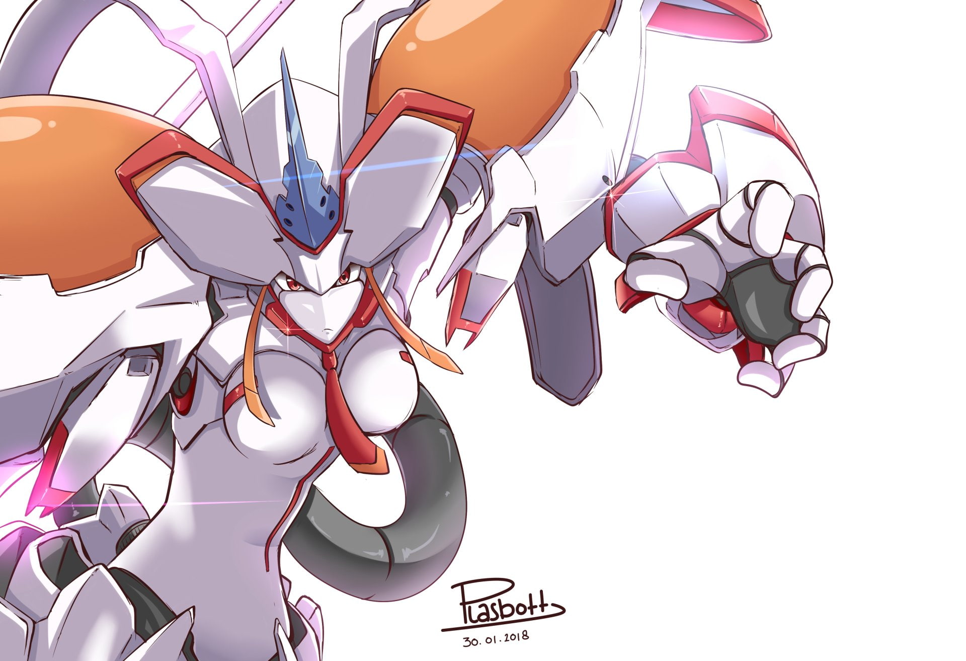 communication, close-up, indoors, white background, Red Eyes, computer mouse, education, growth, Anime, nature, equipment, large group of objects, Strelizia (Darling in the FranXX), HD Wallpaper