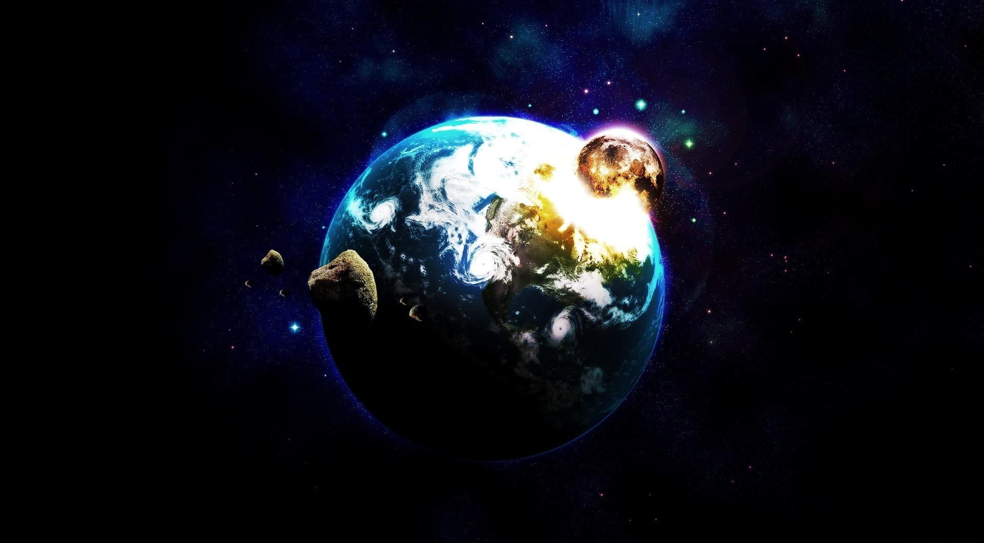 whirlwind, planets, asteroids, 1080P, HD Wallpaper