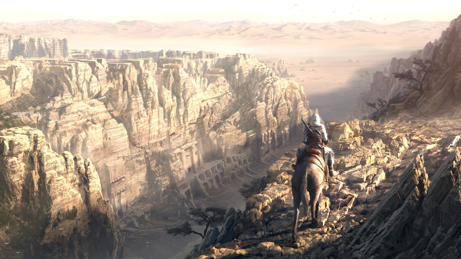 warrior, day, mountain range, video games, 1080P, real people, rock, formation, beauty in nature, travel, activity, non-urban scene, video, solid, tranquility, HD Wallpaper