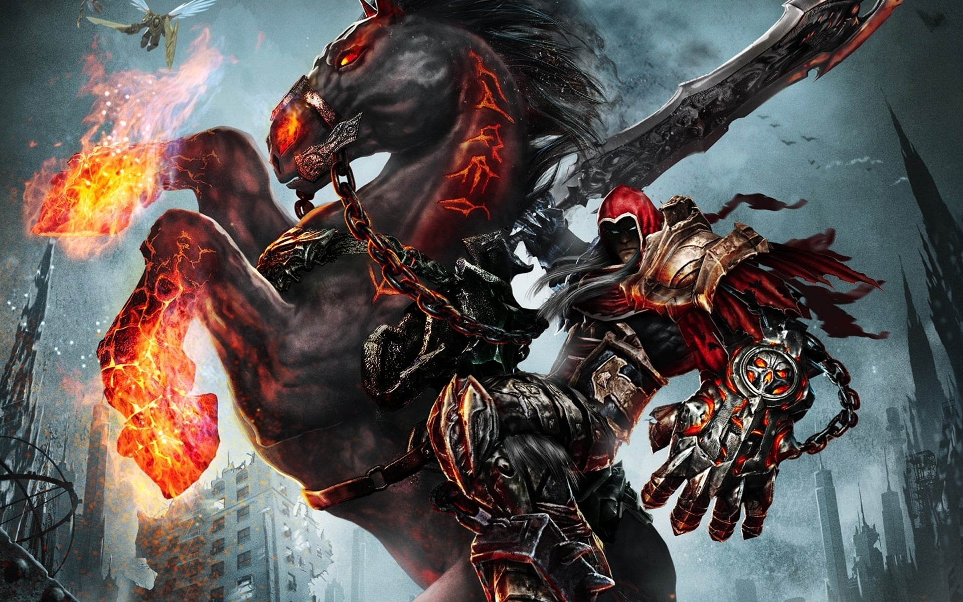 digital, real people, art and craft, sword, 1080P, hell, heat - Temperature, rider, day, riding, marine, high angle view, black Color, man, danger, inferno, HD Wallpaper
