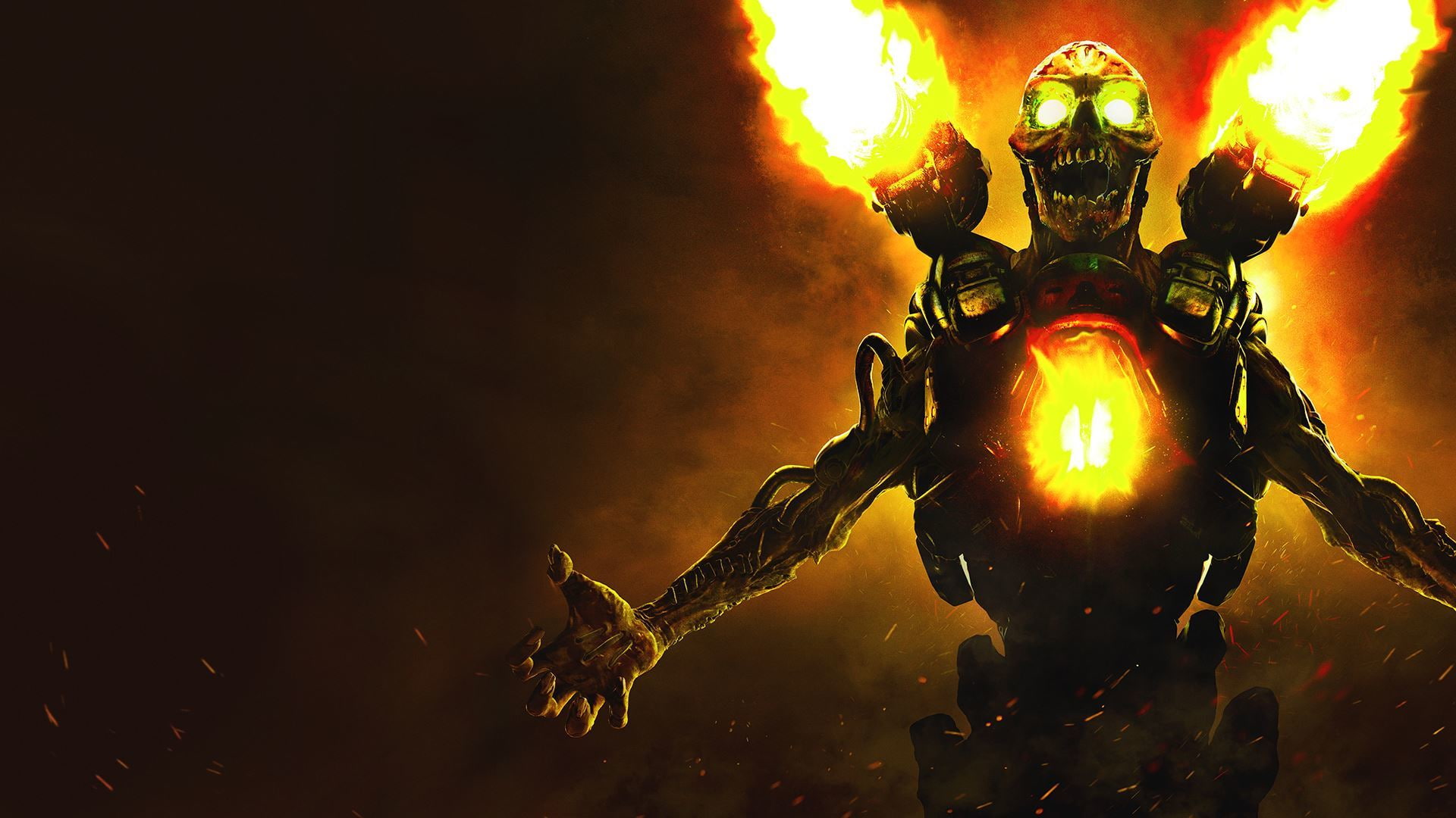 DooM, Bethesda Softworks, Skull, Gun, Bethesda, 1080P, id Software, Fire, Monster, HD Wallpaper