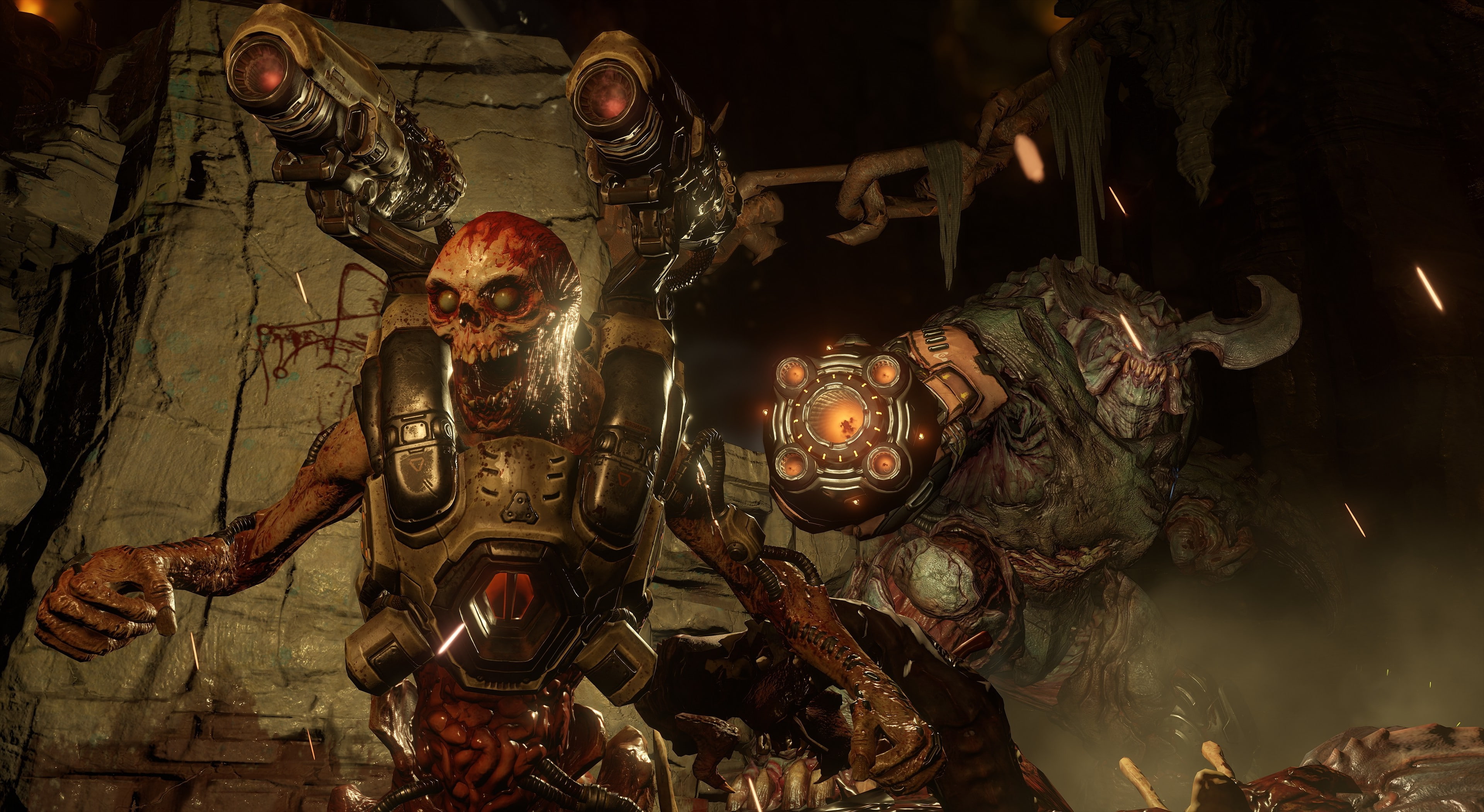 representation, history, architecture, craft, art and craft, video games, spooky, creativity, arts culture and entertainment, indoors, male likeness, Id Software, HD Wallpaper