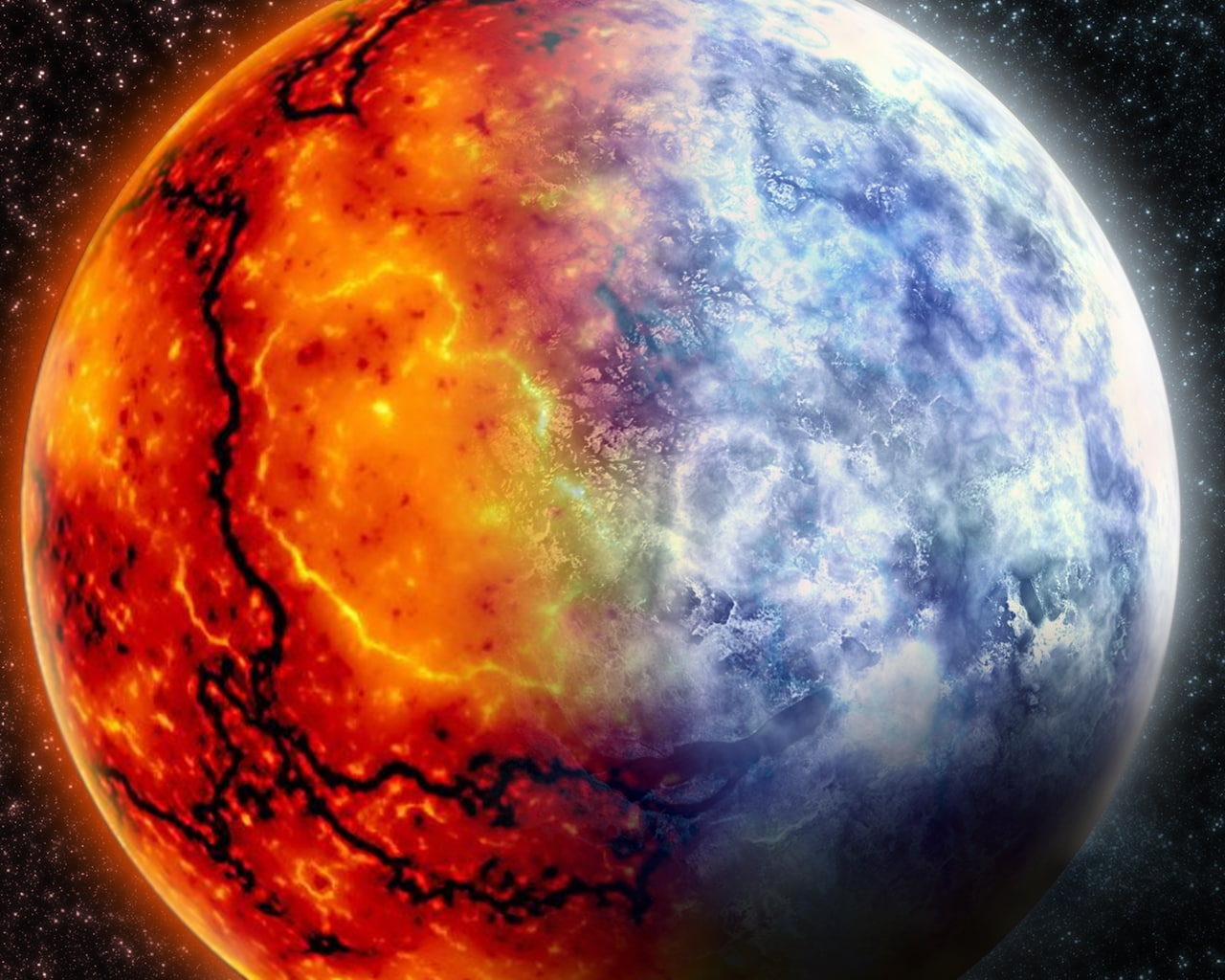 hd, art, hell, 720P, earth, space, heaven, evil, sun, Fire, x, planets, HD Wallpaper