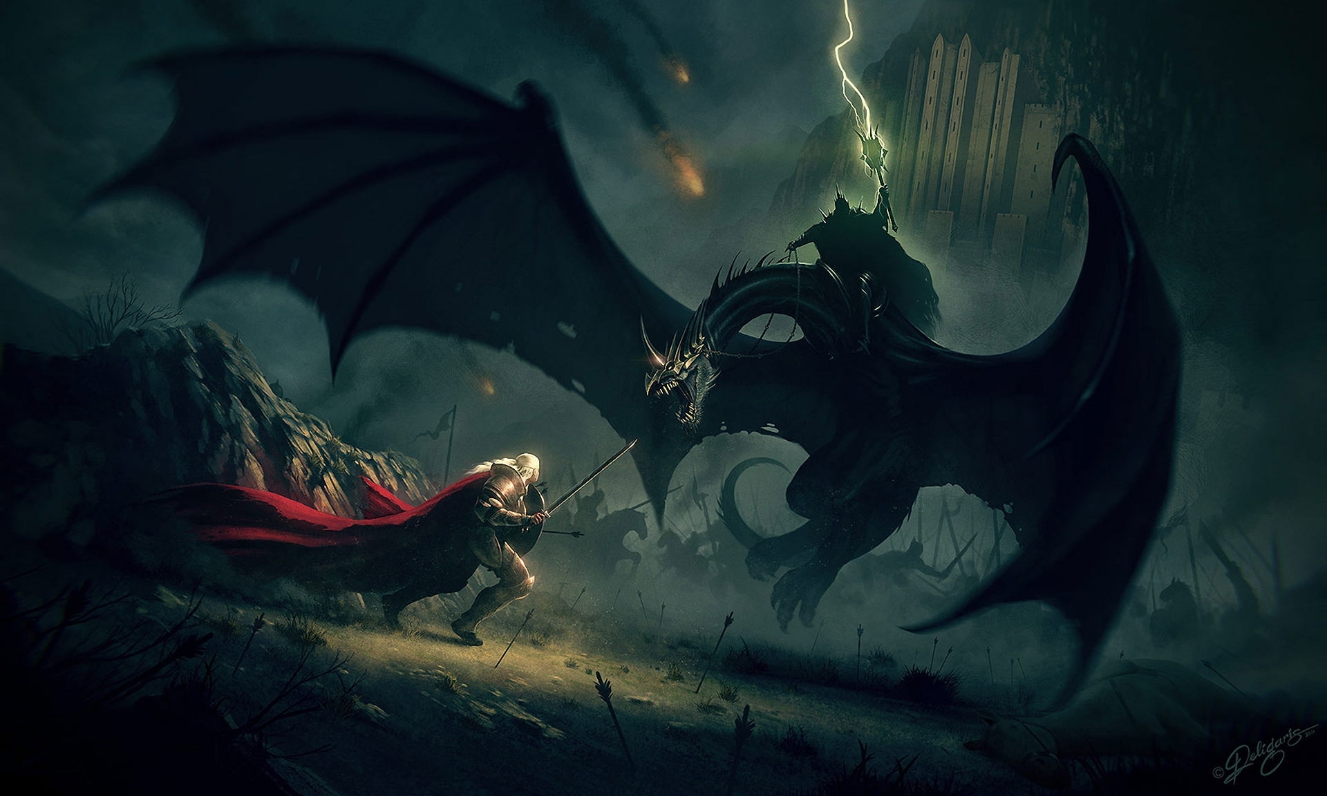 shock, dead, full length, eowyn, fantasy, abstract, spooky, light - Natural Phenomenon, marine, danger, swimming, underwater, knight, animal, fighting, HD Wallpaper