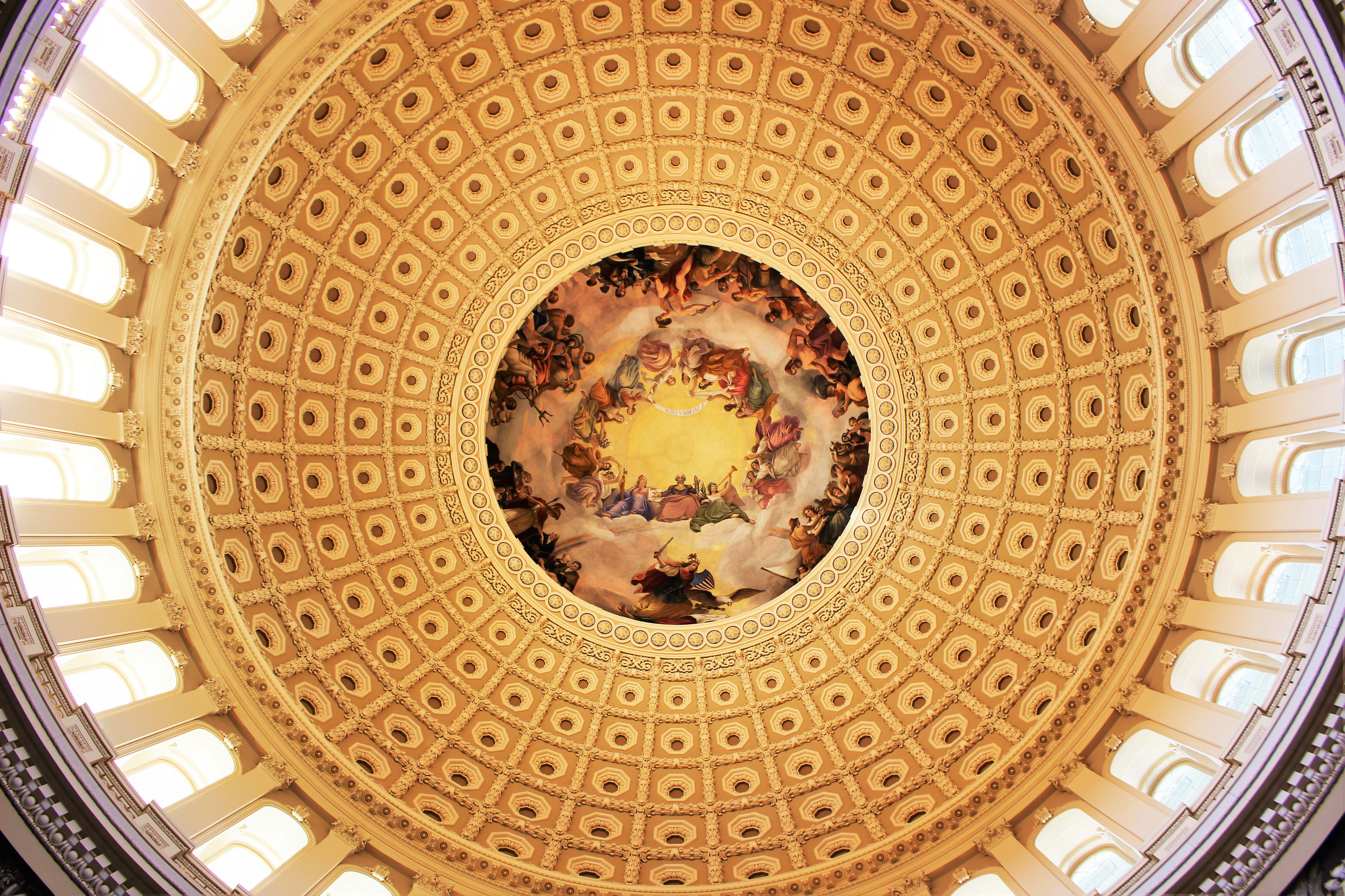 design, government, circle, religion, low angle view, place of worship, rotunda, decoration, travel destinations, ceiling, geometric, built structure, tourism, HD Wallpaper