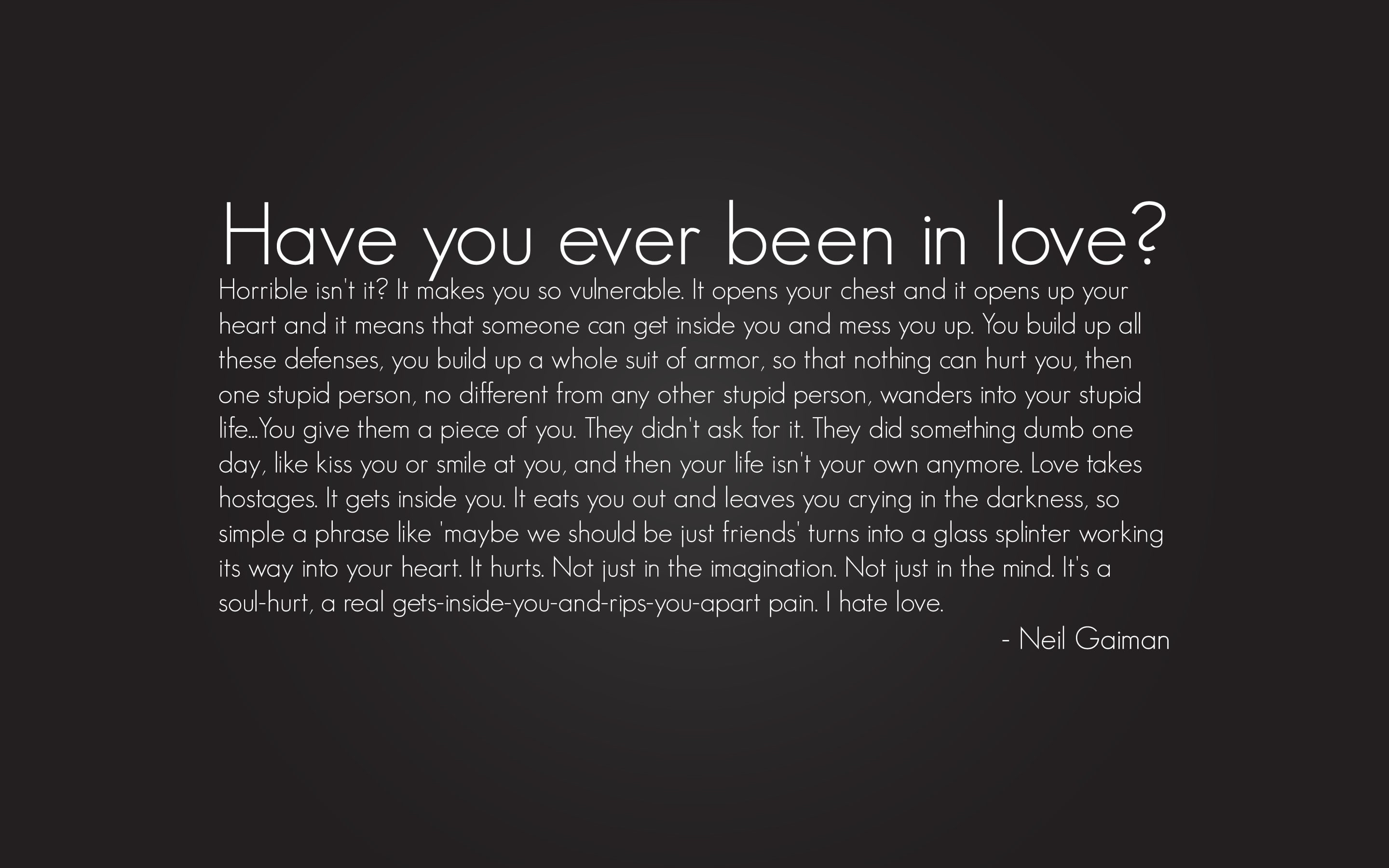 Neil, love, Gaiman, 2K, HD Wallpaper