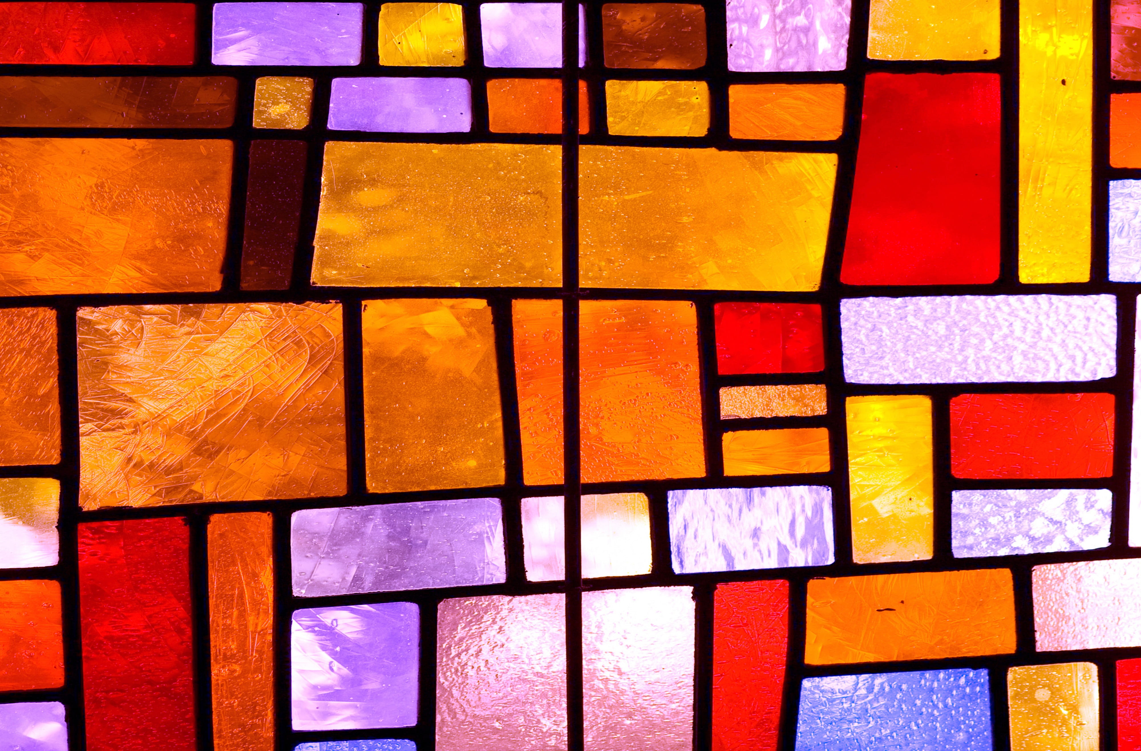 colorful, orange color, no people, indoors, shape, art and craft, stained glass windows, pattern, wall - building feature, geometric shape, glass, variation, HD Wallpaper