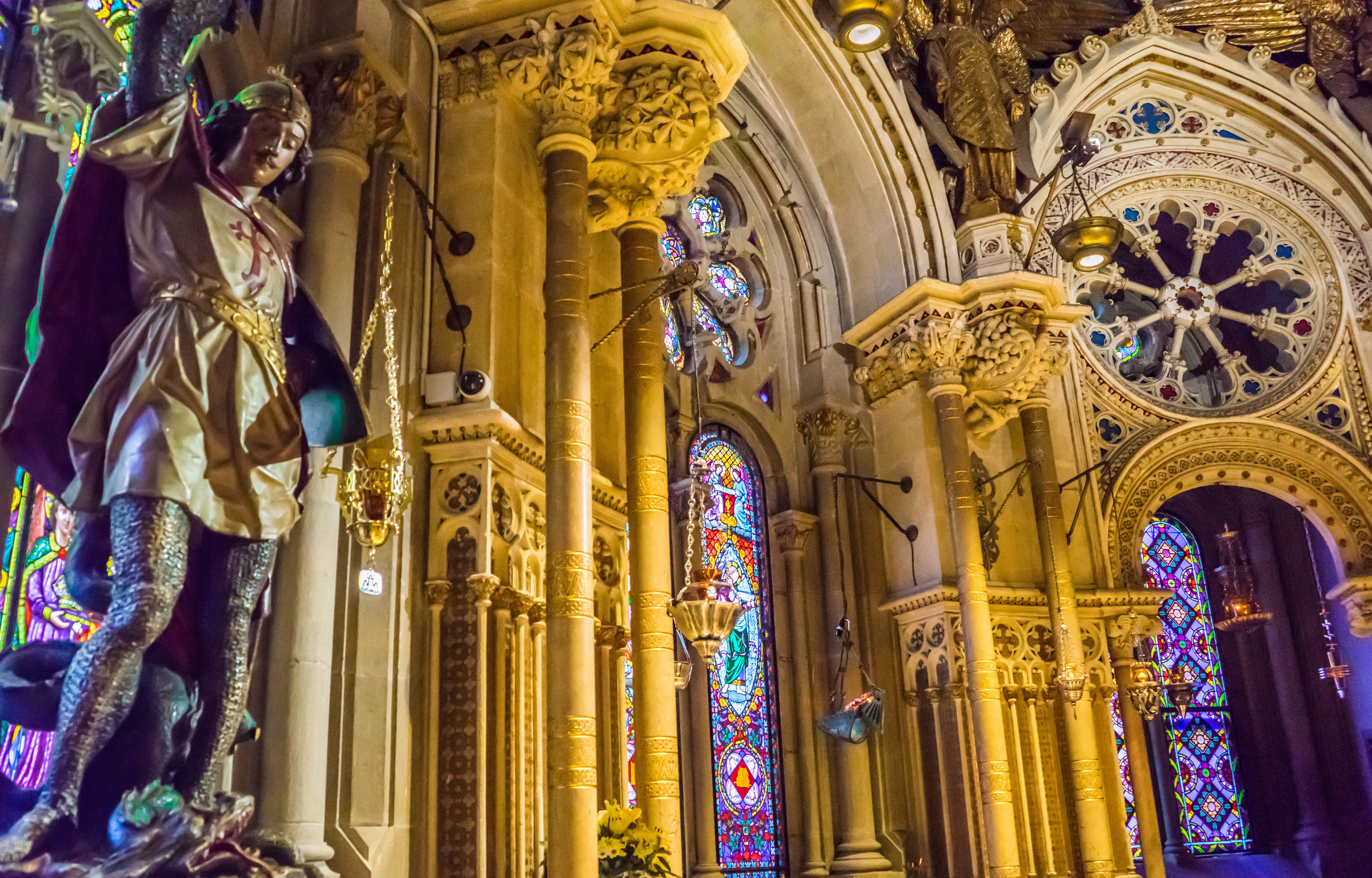 catalonia, church, history, ceiling, monastery, built structure, tourism, belief, building, 5K, christianity, sculpture, worship, religion, montserrat, HD Wallpaper