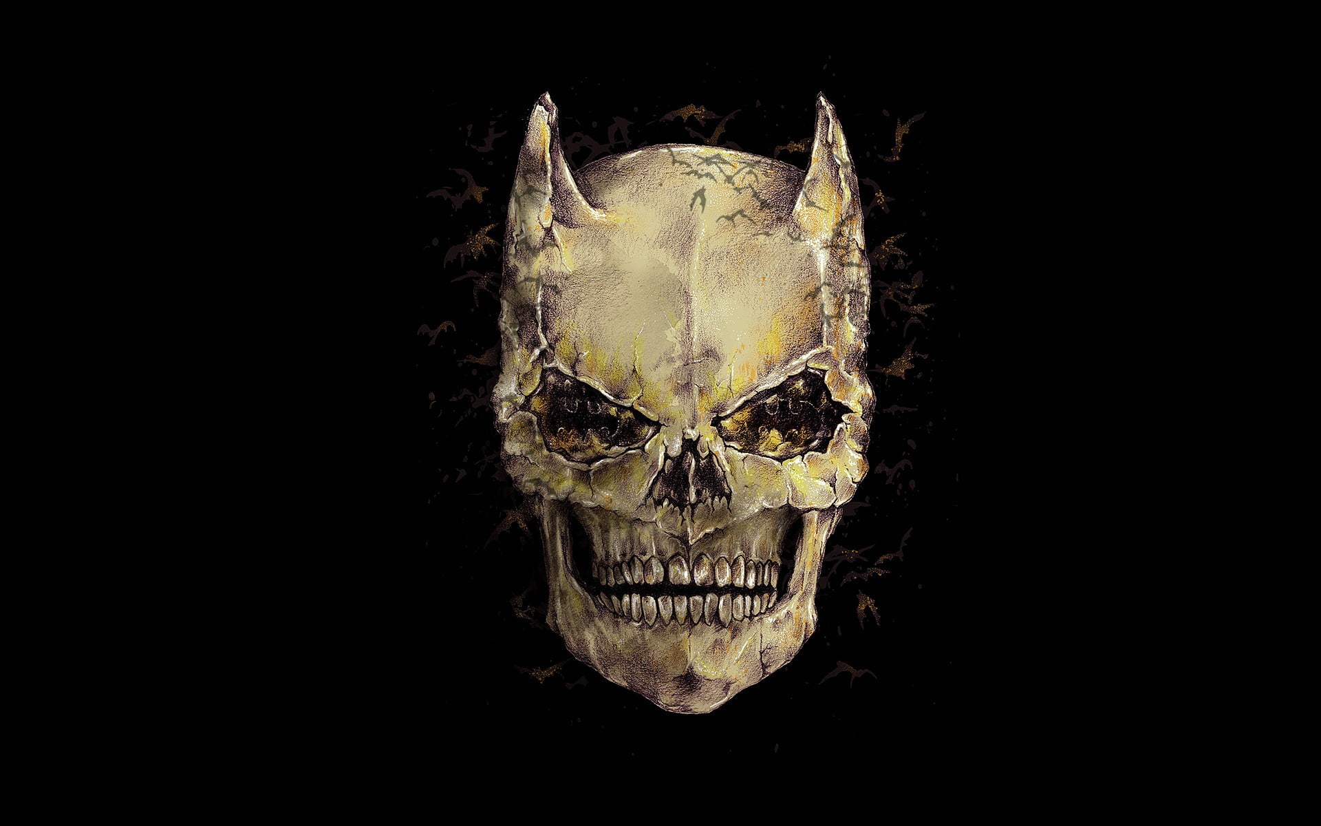 studio shot, bone, copy space, skull, artwork, nature, cut out, indoors, 1080P, graphic, animal body part, animals in the wild, Batman, insect, animal head, HD Wallpaper