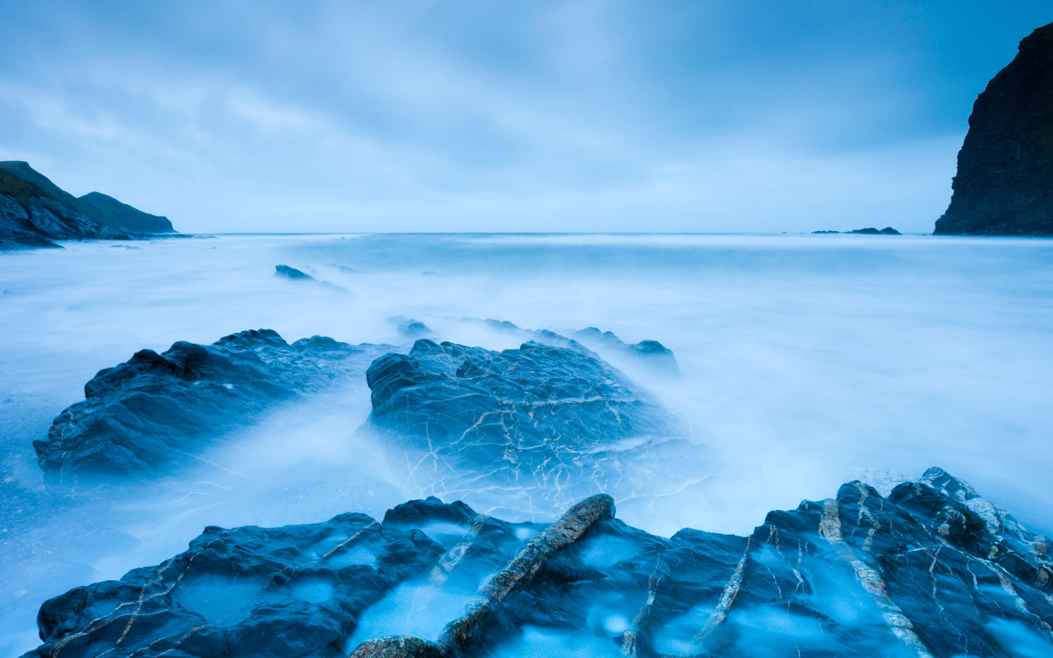 Beach, tranquil scene, tranquility, beauty in nature, sea, 1080P, frozen, winter, solid, cold temperature, Rocky, nature, horizon over water, sky, no people, HD Wallpaper