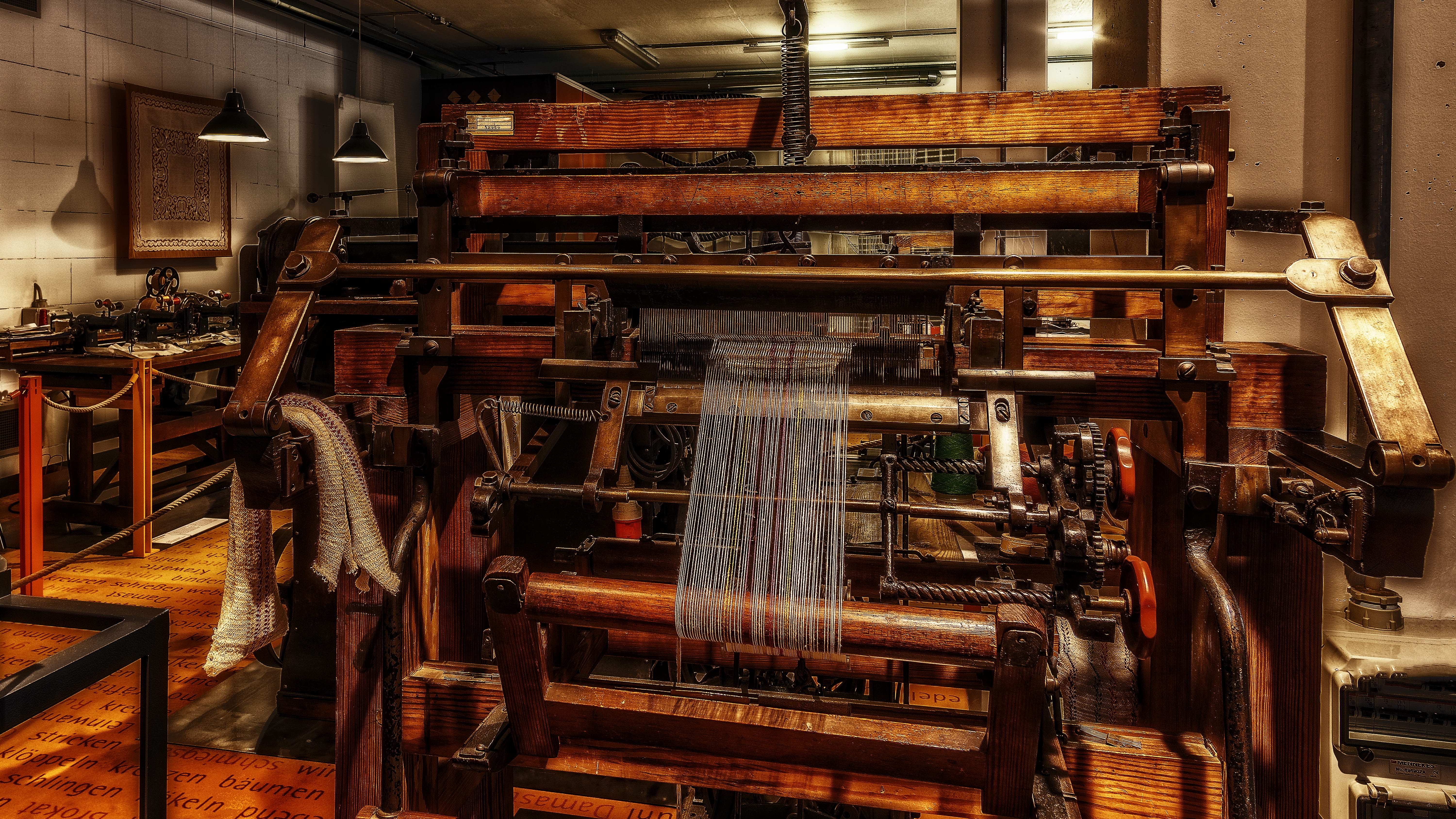 in a row, Knitting Machine, machinery, equipment, no People, technology, chair, wood - material, production line, machine, 5K, business, factory, shelf, HD Wallpaper
