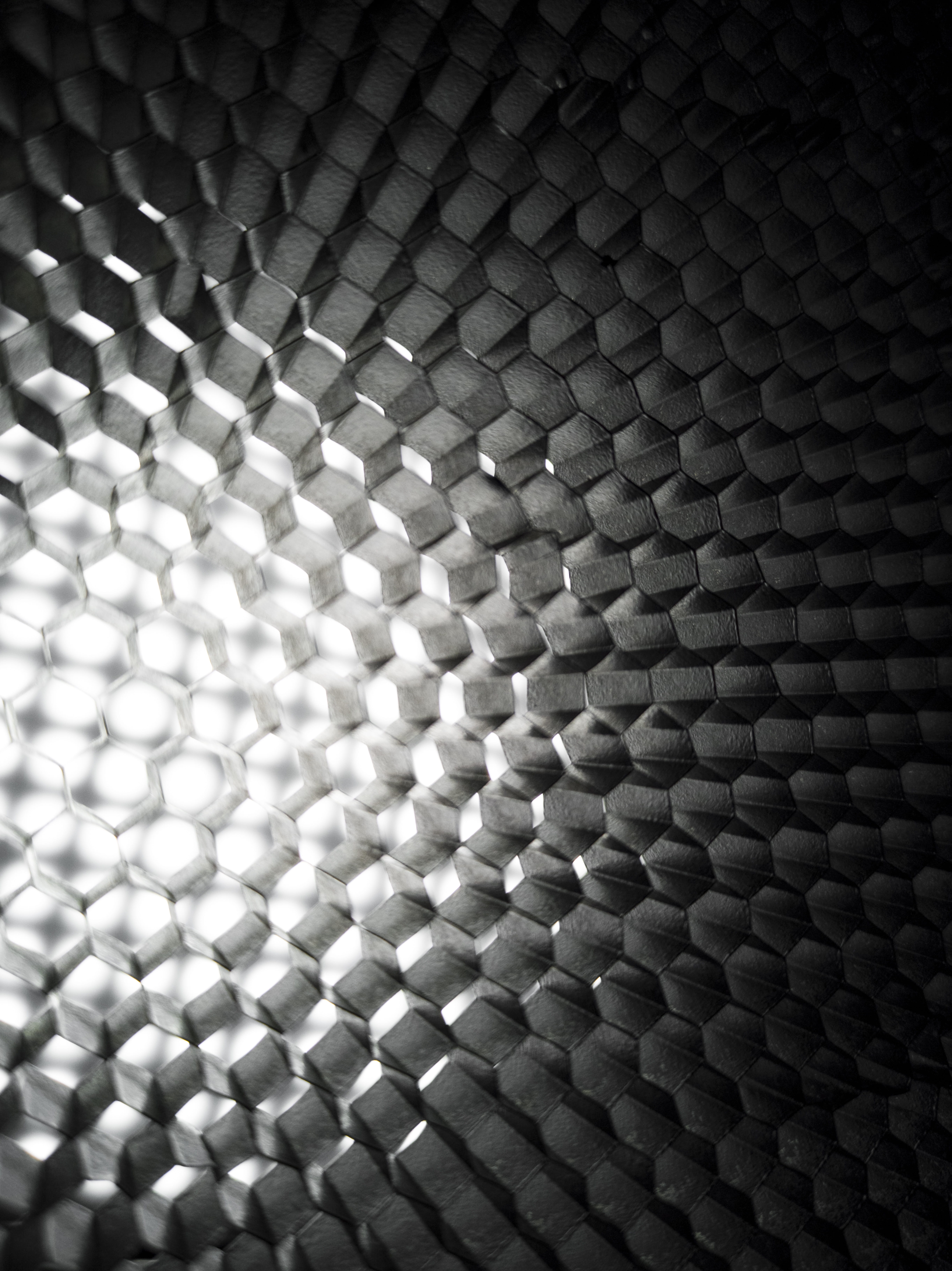 ceiling, texture, indoors, abstract, metallic, hexagon, geometric shape, textured, surface, ground, modern, repetition, 5K, daniel, light, shape, background, Phone HD Wallpaper