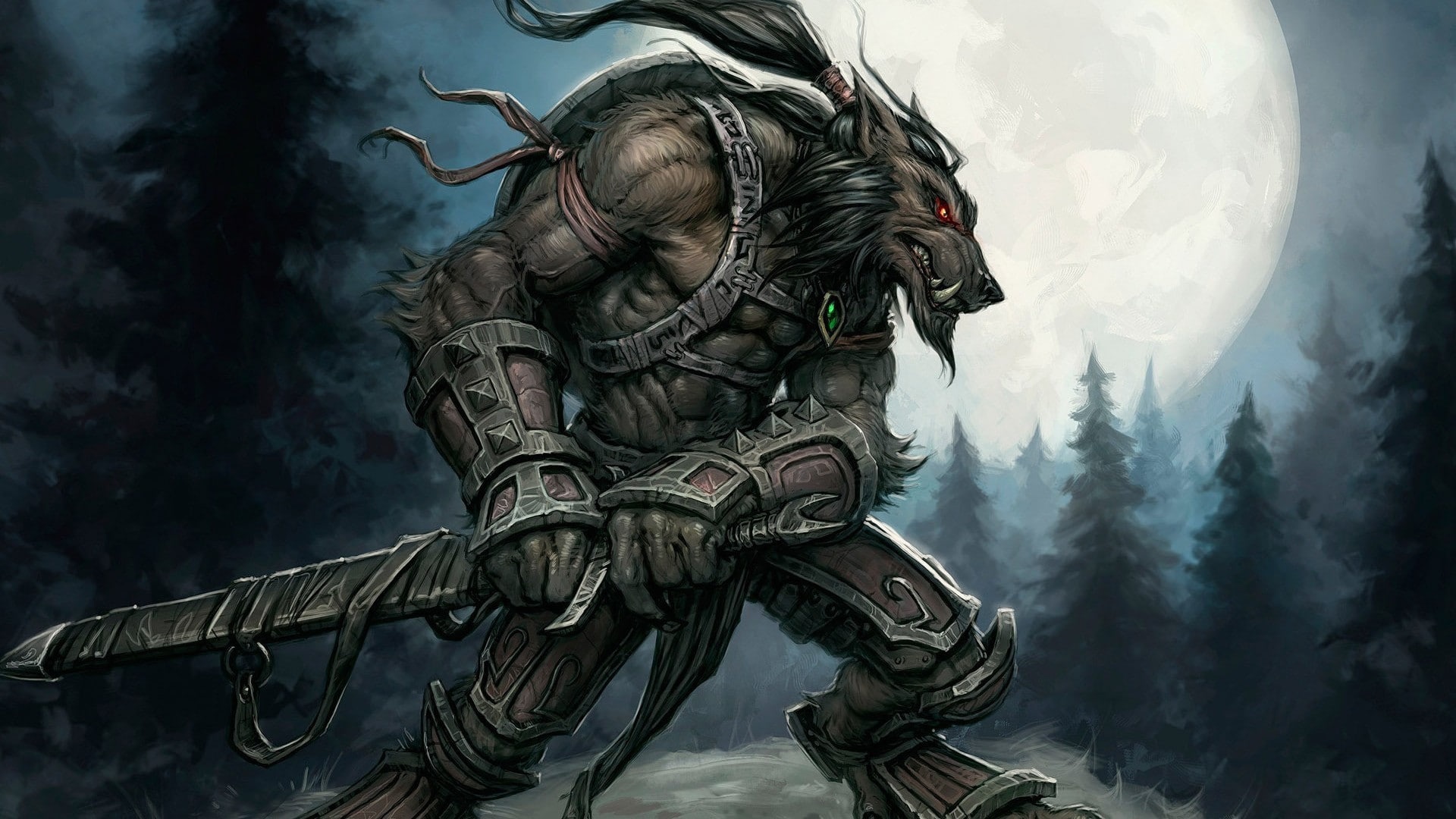 werewolves, 1080P, artwork, HD Wallpaper