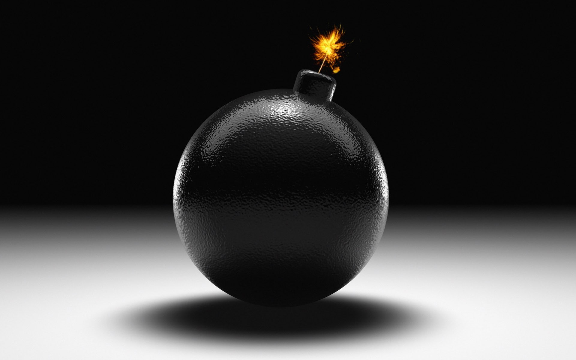indoors, heat - temperature, exploding, ball, single object, circle, close-up, nuke, black color, arts culture and entertainment, warning sign, sphere, HD Wallpaper