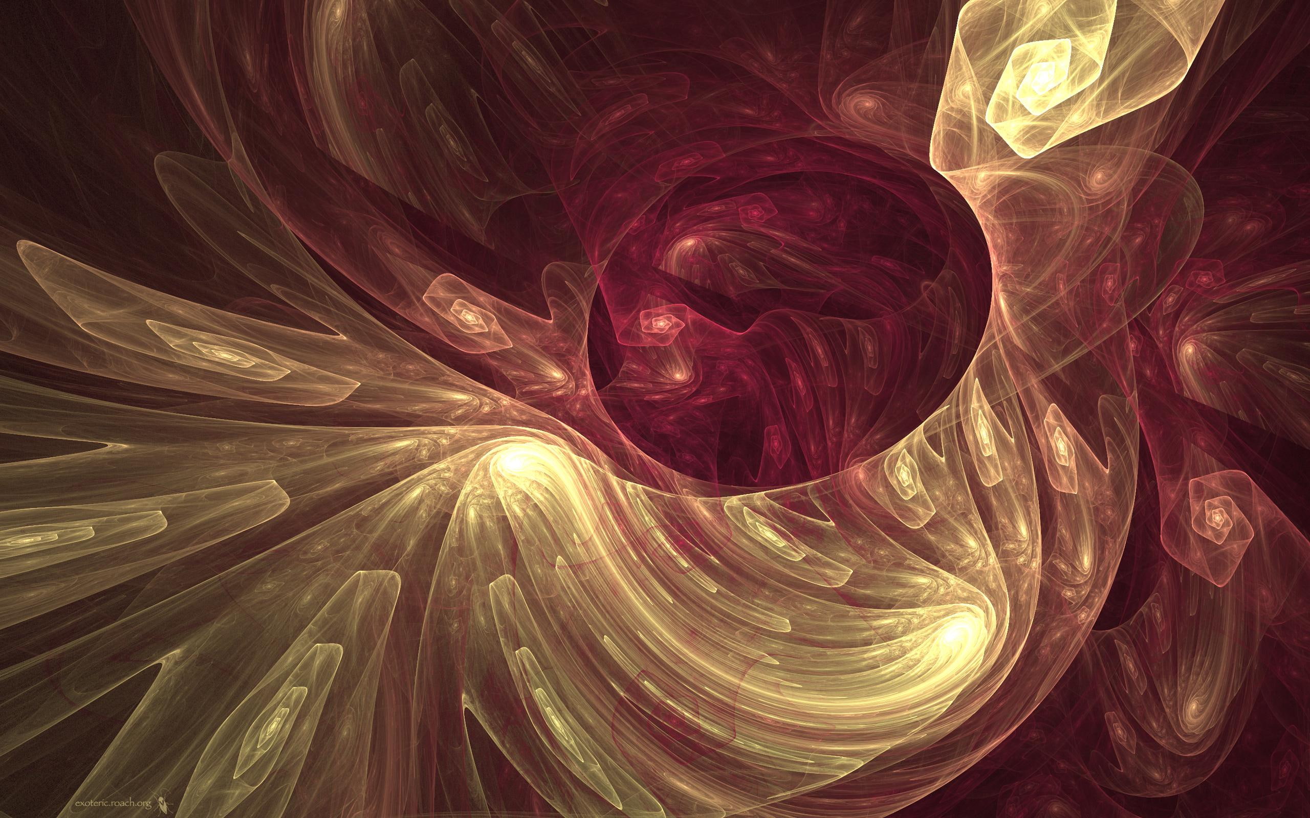2K, abstract, fractal, 3d and abstract, burgundy, gold, roses, karyn, wine, HD Wallpaper