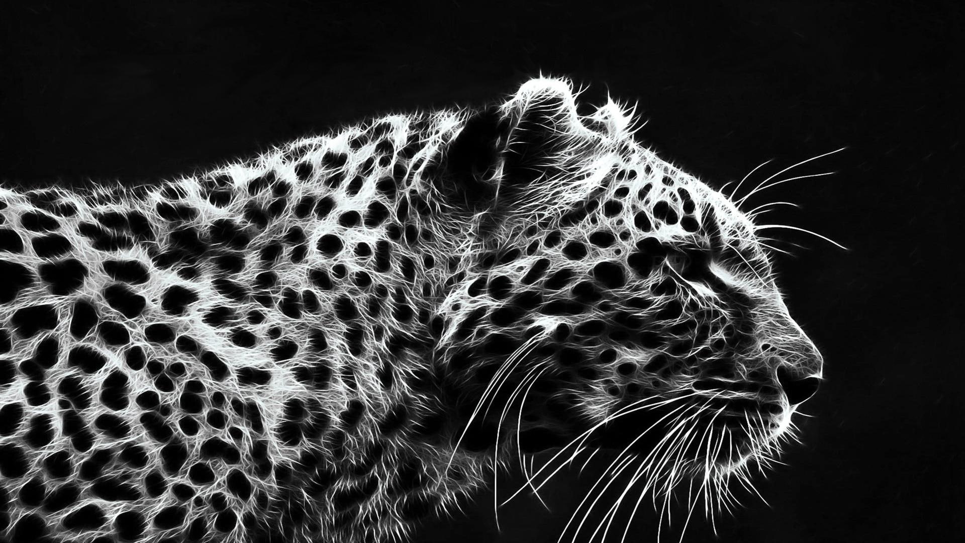 fantasy, fractal, abstract, beauty, jaguar, 1080P, cats, HD Wallpaper