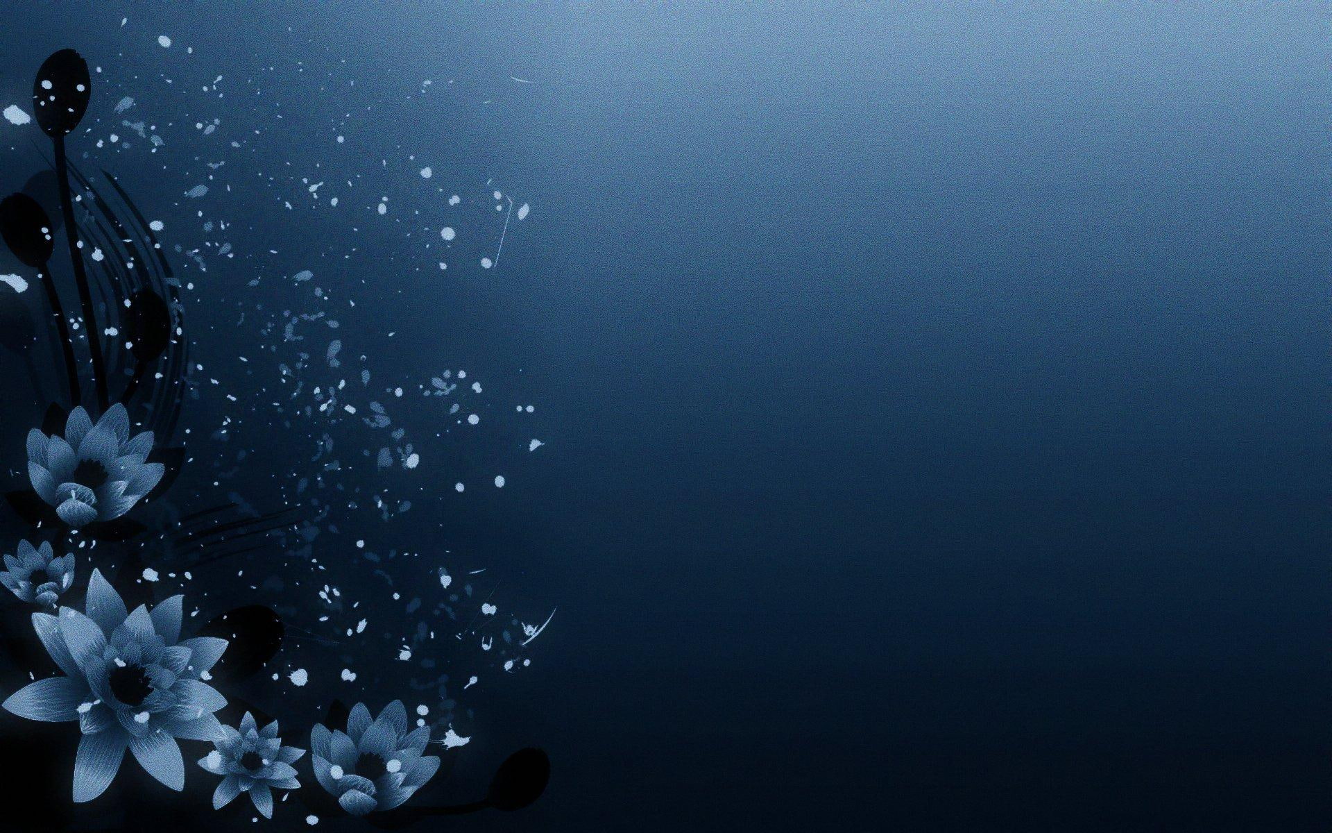poster, blue, abstract, design, fractal, print, black, 1080P, flowers, 3d and abstract, HD Wallpaper