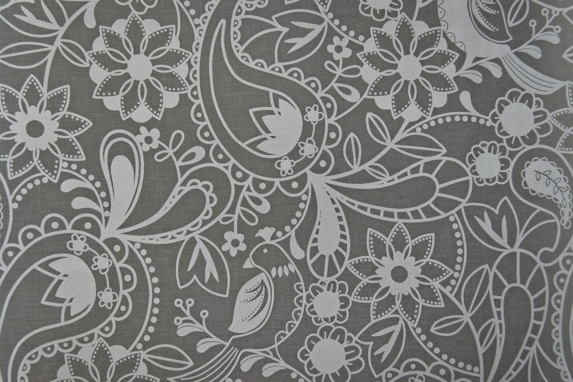 background, Paisley, pattern, 1080P, flowers, grey, HD Wallpaper
