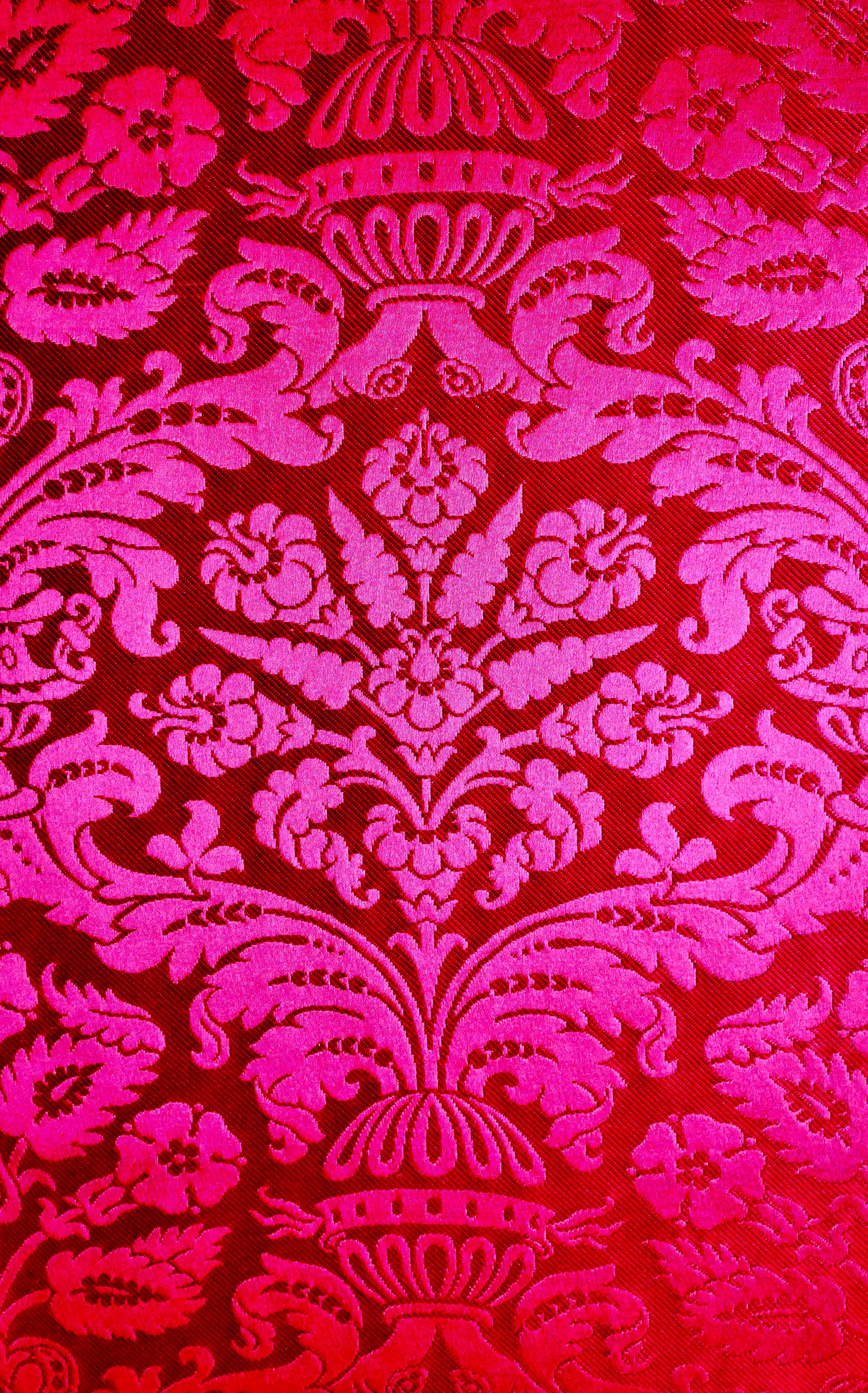 close-up, 5K, pink color, ornate, indoors, purple, colors, rug, pattern, textured, floral design, schloss charlottenburg, germany, paisley, flower, art, Phone HD Wallpaper