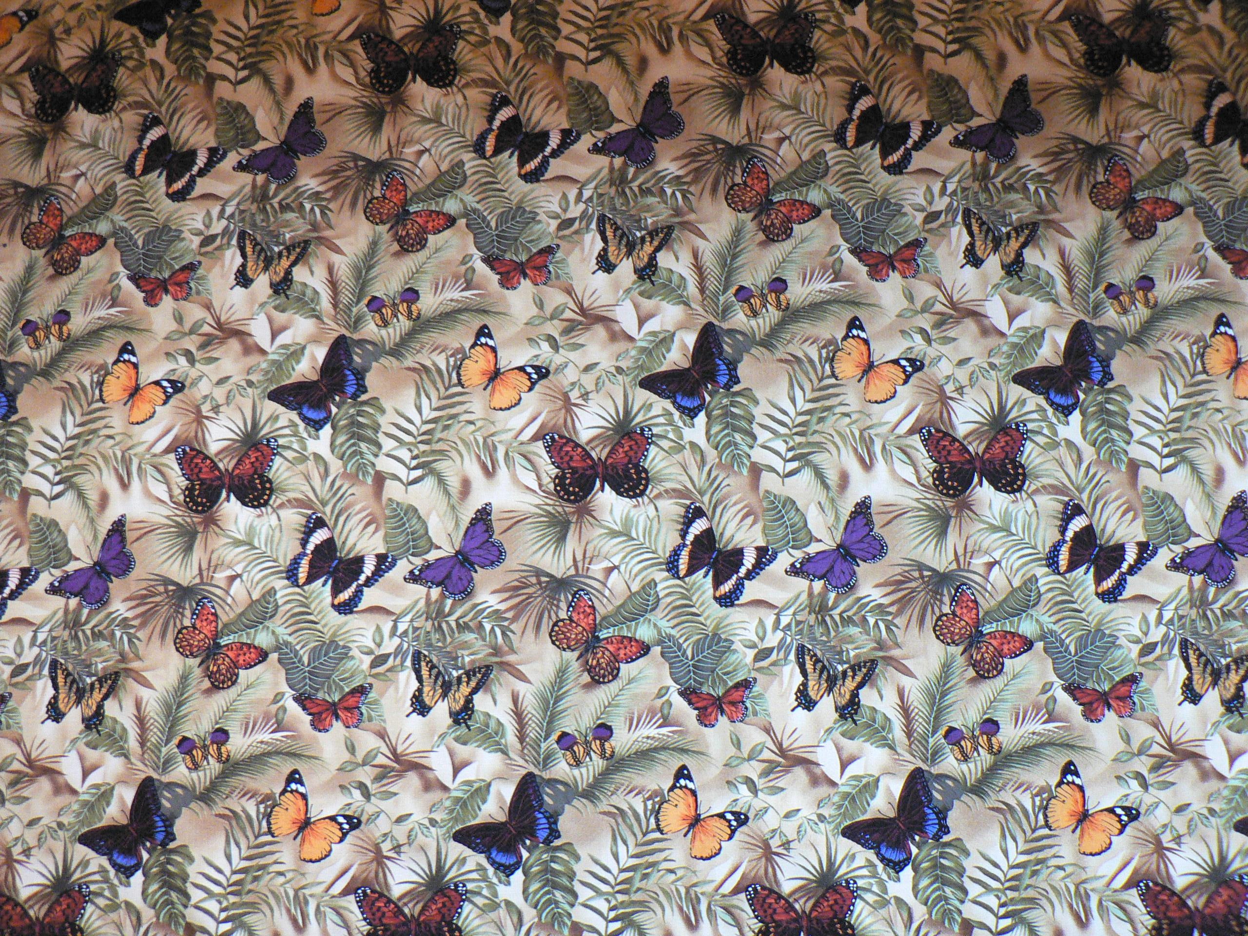 pattern, fabrics, 2K, butterfly, animals, texture, patterns, HD Wallpaper
