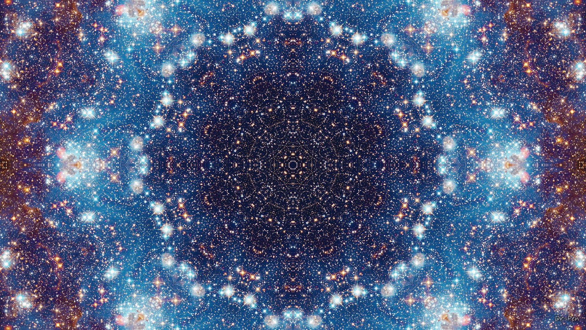 Mandala, 1080P, Artistic, Abstract, Digital Art, Space, Galaxy, Pattern, Manipulation, HD Wallpaper