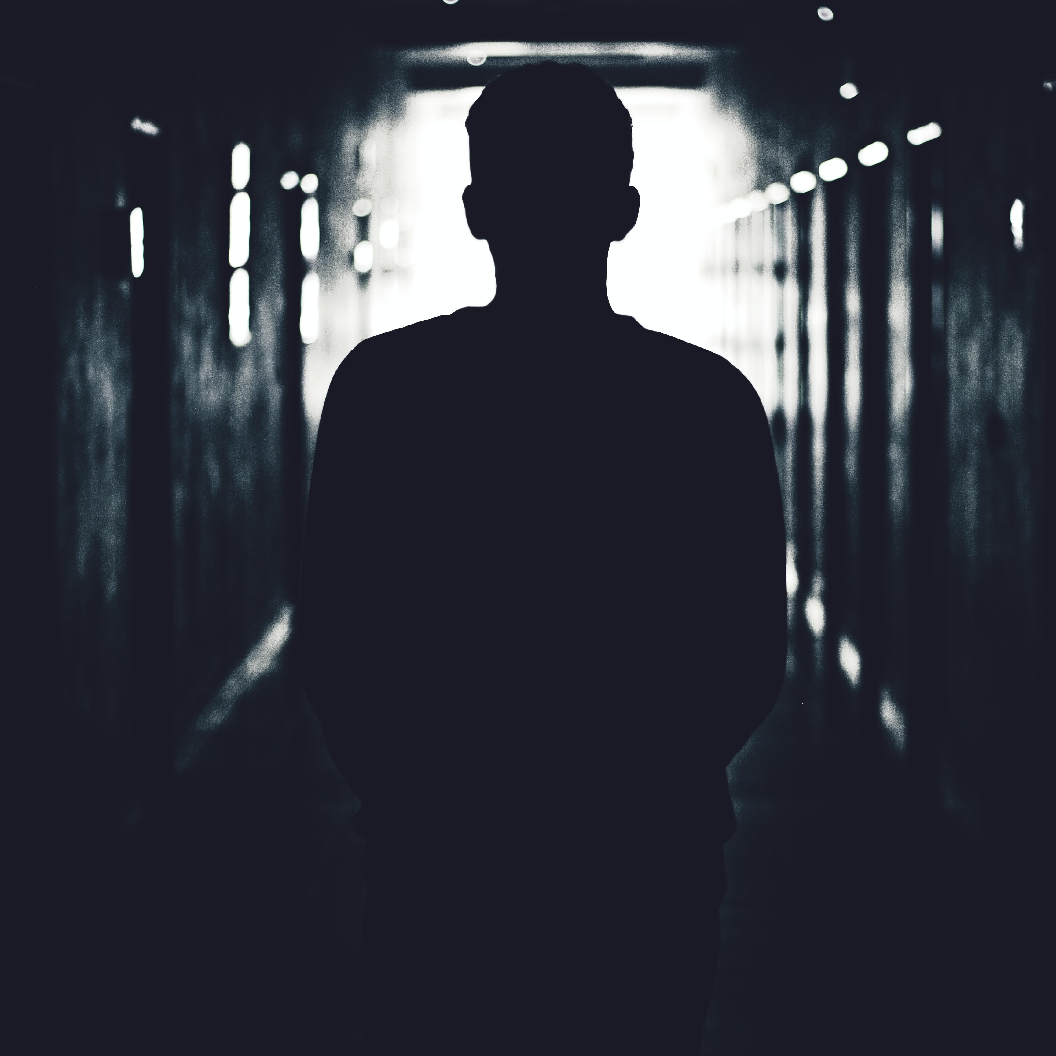 built structure, indoors, one person, people, silhouette, alone, day, architecture, real people, three quarter length, leisure activity, alley, men, wall - building feature, Phone HD Wallpaper