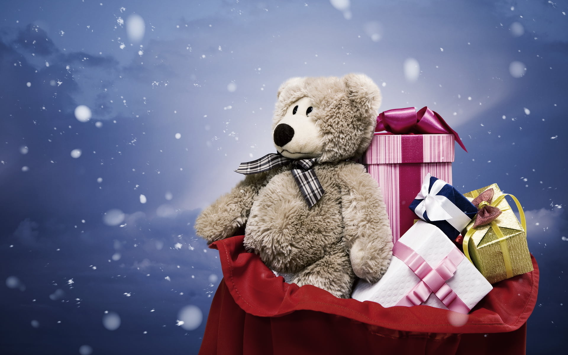 ribbon, bows, valentines Day - Holiday, happiness, brown, bear, toy, nature, cute, box, fun, birthday, christmas Present, bag, single Object, red, christmas ornament, HD Wallpaper
