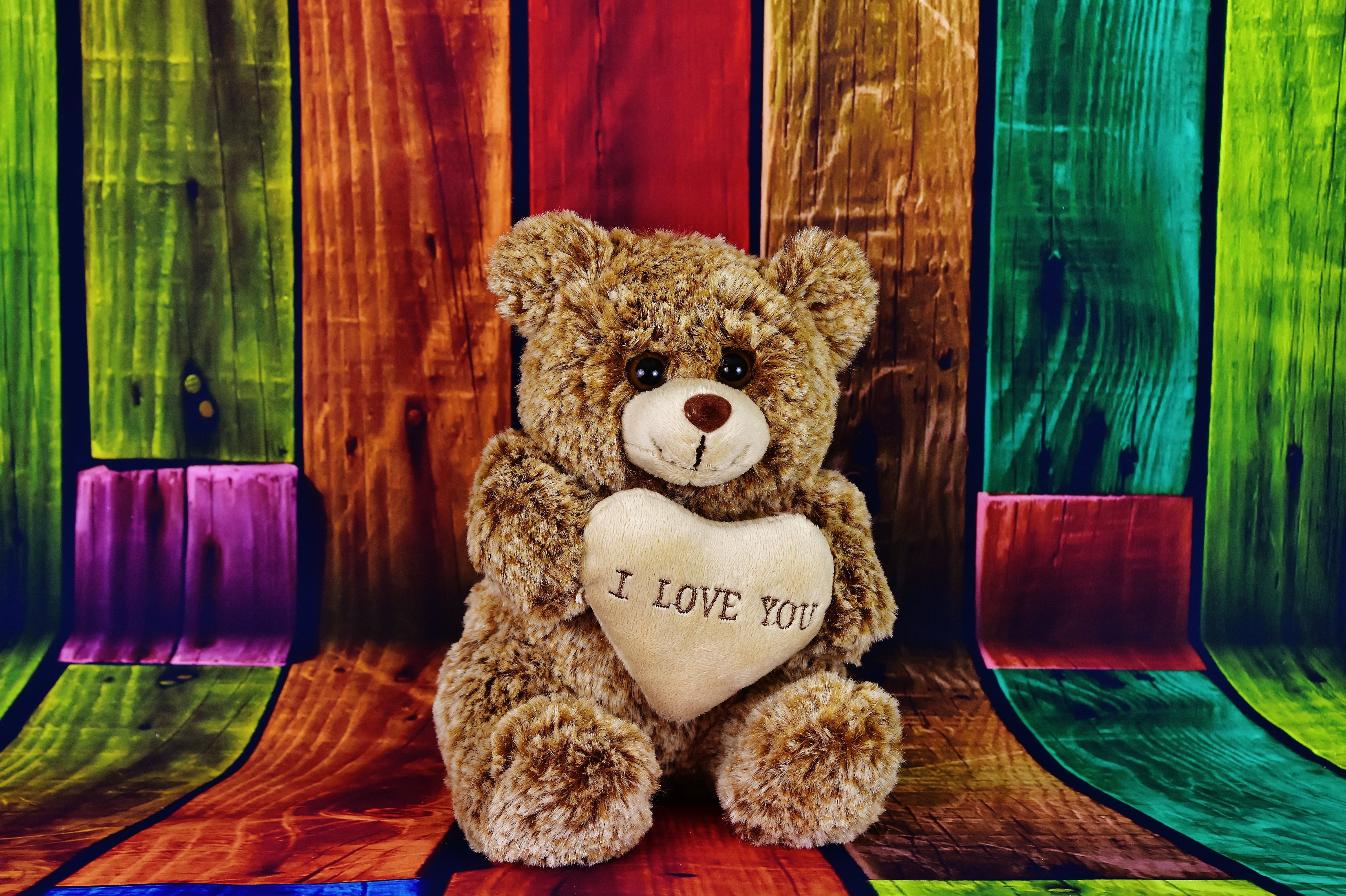 art and craft, communication, love, softness, plush, toy, brown, bear, text, purple, cloth figure, close-up, day, indoors, no people, cute, heart, teddy, HD Wallpaper