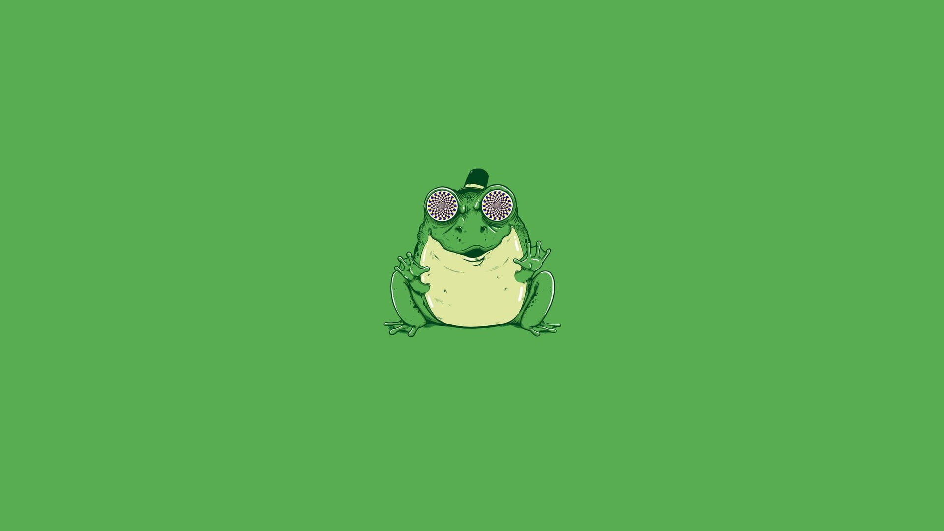 cut out, frog, green background, clip, no people, Minimalism, indoors, fun, Eyes, digital composite, Hypnosis, one animal, colored background, 1080P, purple, HD Wallpaper