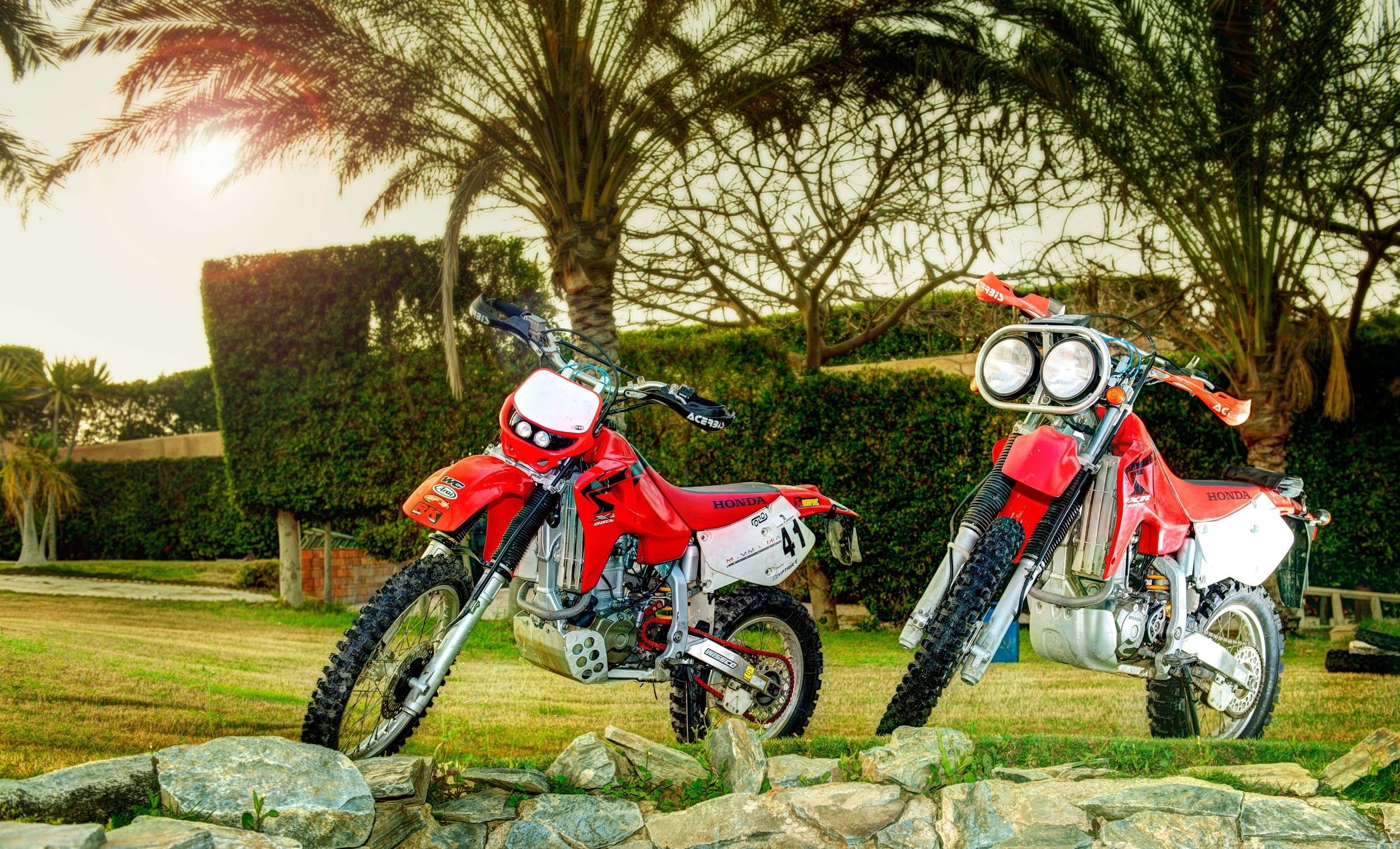 land Vehicle, red, riding, driving, motorcycle, motorcycle Racing, ride, cycling, fun, crash helmet, extreme Sports, sports Helmet, bikes, tree, dirt, people, HD Wallpaper