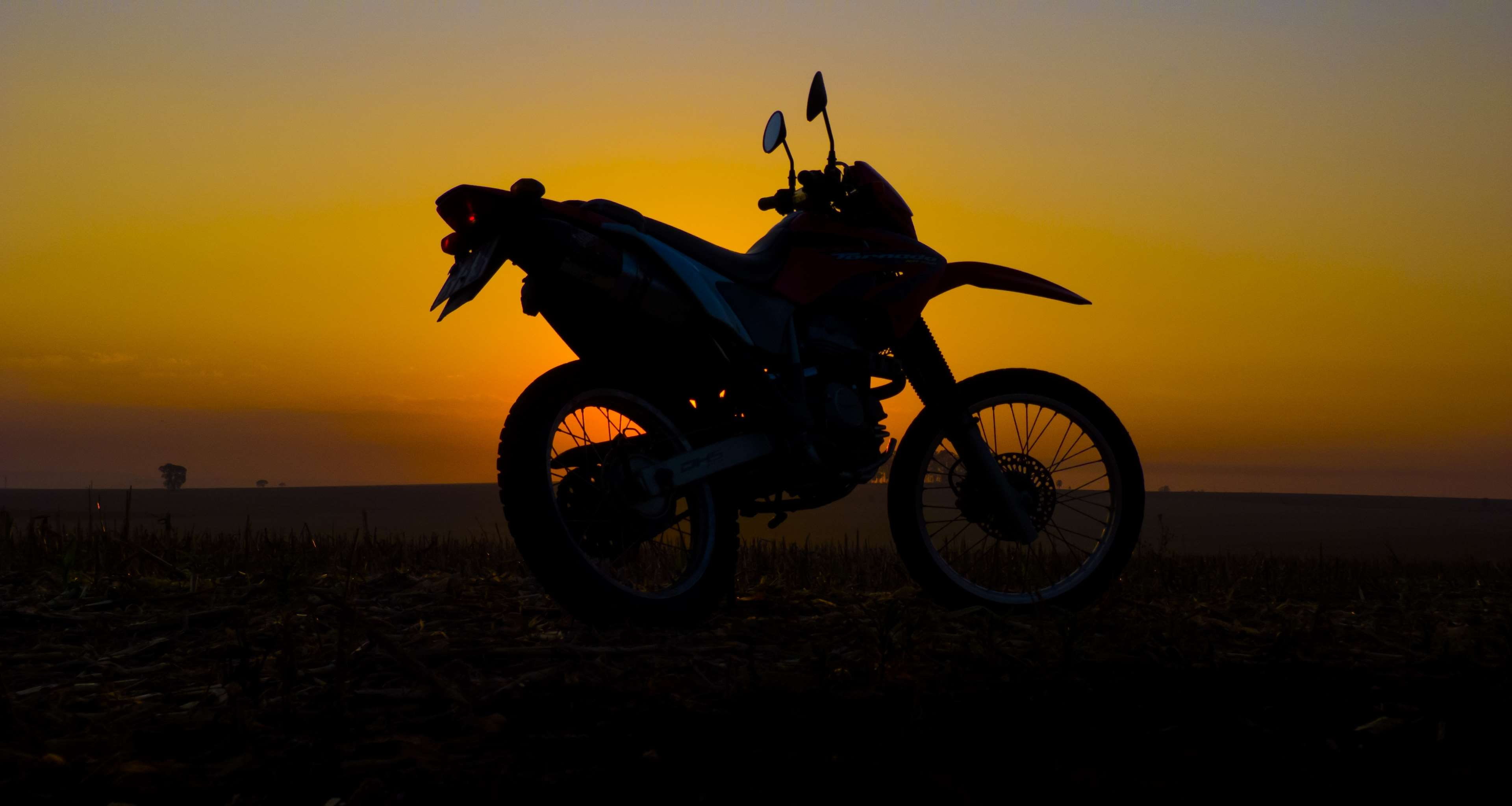 travel, land, silhouette, nature, xr, orange color, honda, helmet, headwear, outdoors, scenics - nature, sunrise, sunset, land vehicle, ride, mode of transportation, HD Wallpaper