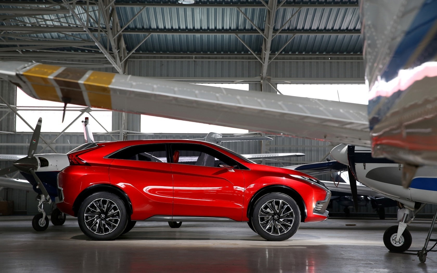 concept, xr, 720P, Mitsubishi XR PHEV, phev, mitsubishi, red, HD Wallpaper