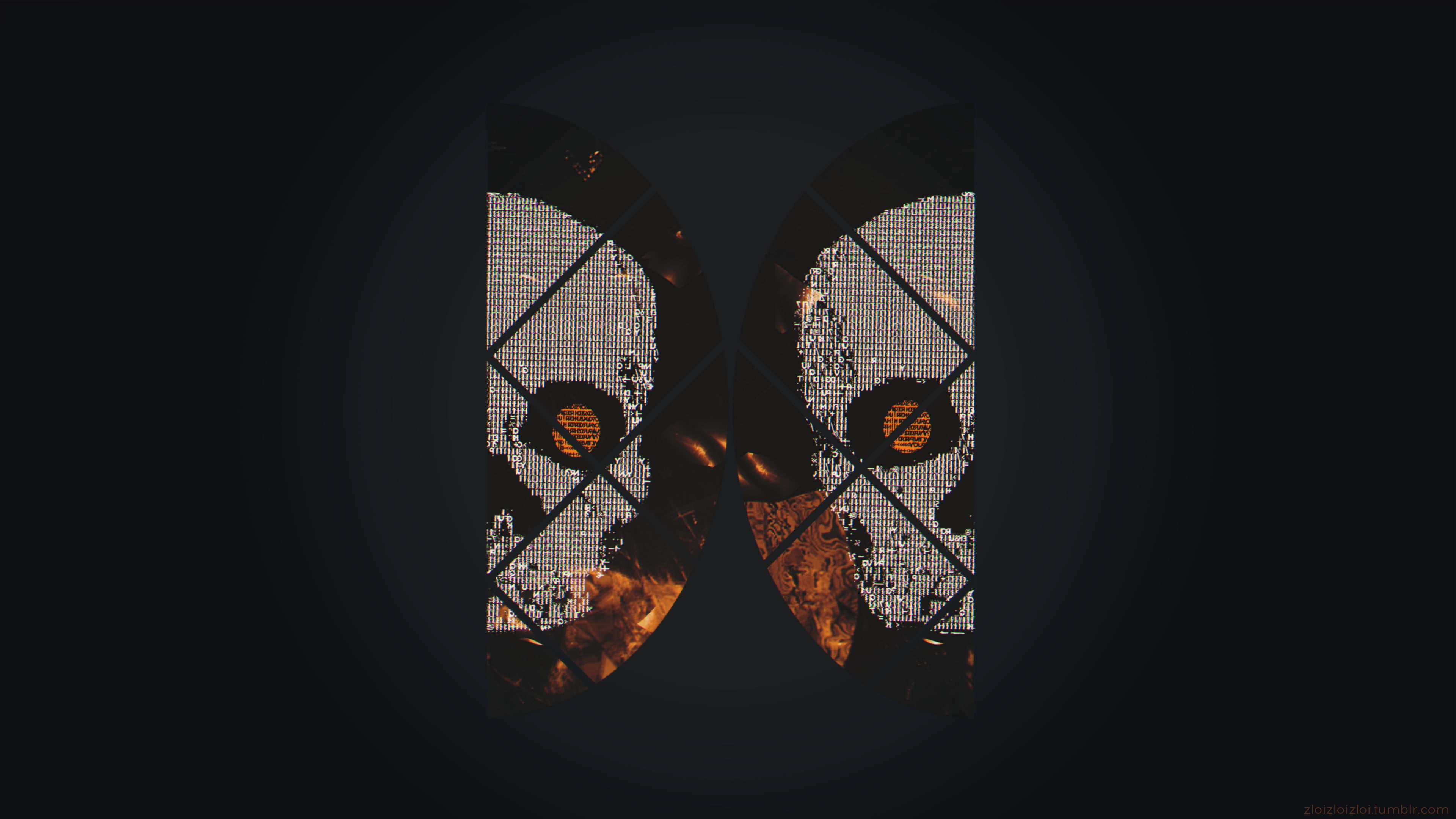 glitch art, abstract, 4K, skull, ASCII art, HD Wallpaper