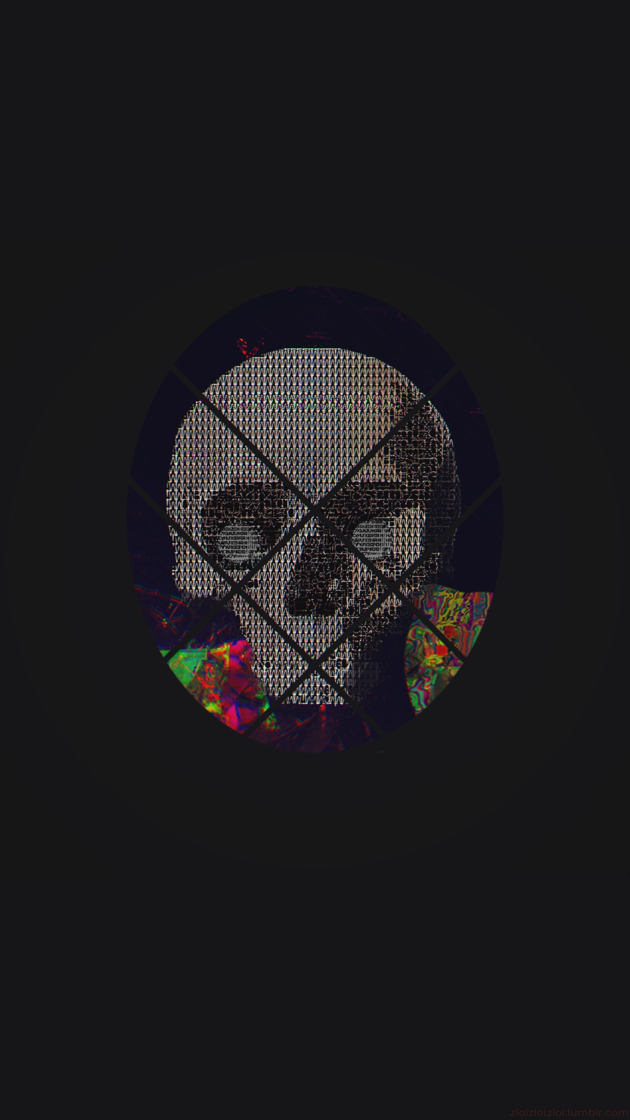 glitch Art, skull, 4K, ASCII Art, abstract, Phone HD Wallpaper