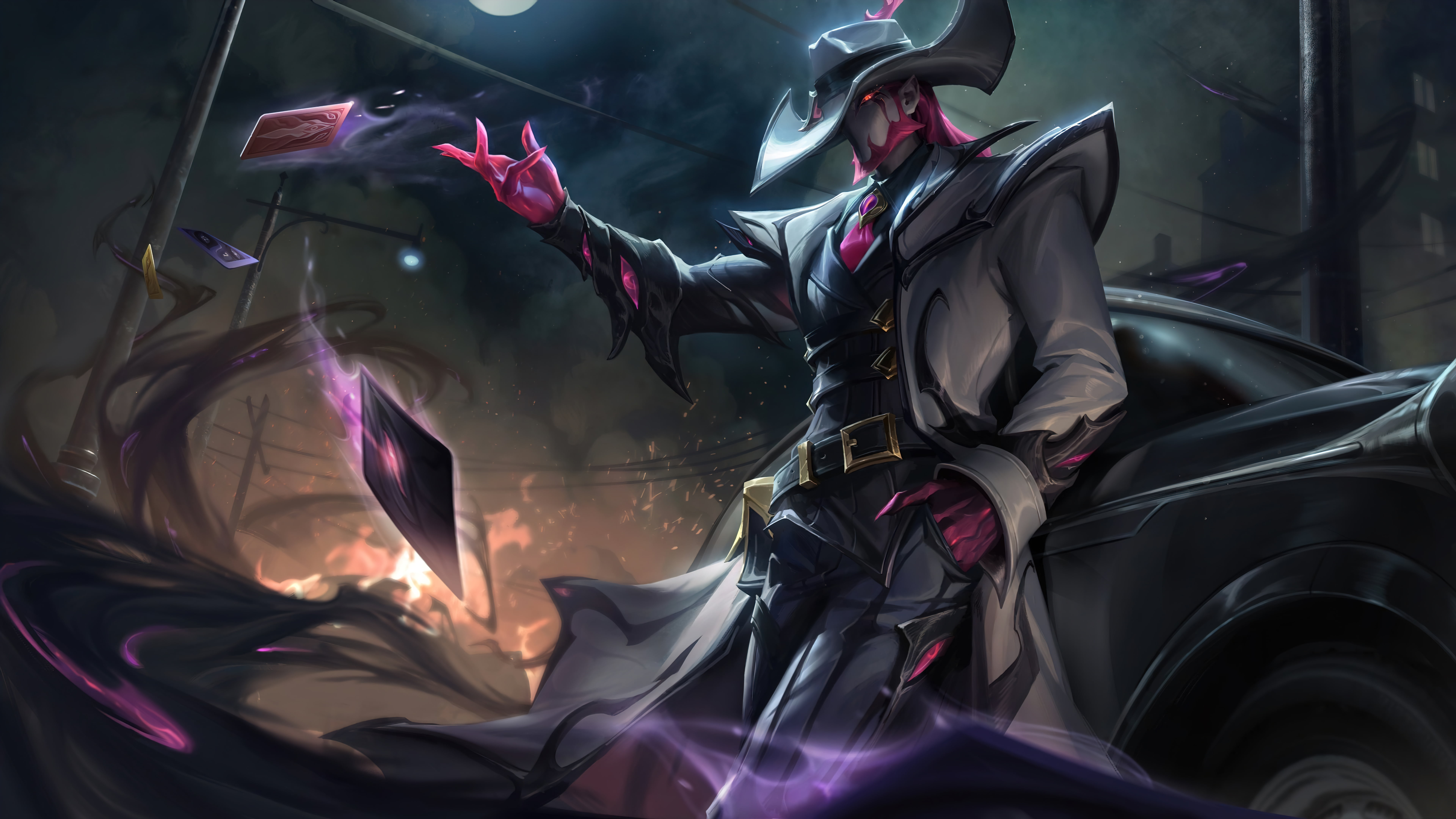 GGZ, Twisted Fate (League of Legends), Riot Games, pixel art, shadow, Twisted Fate, 8K, dark, digital art, 4K, crime, Crime City Nightmare, League of Legends, HD Wallpaper