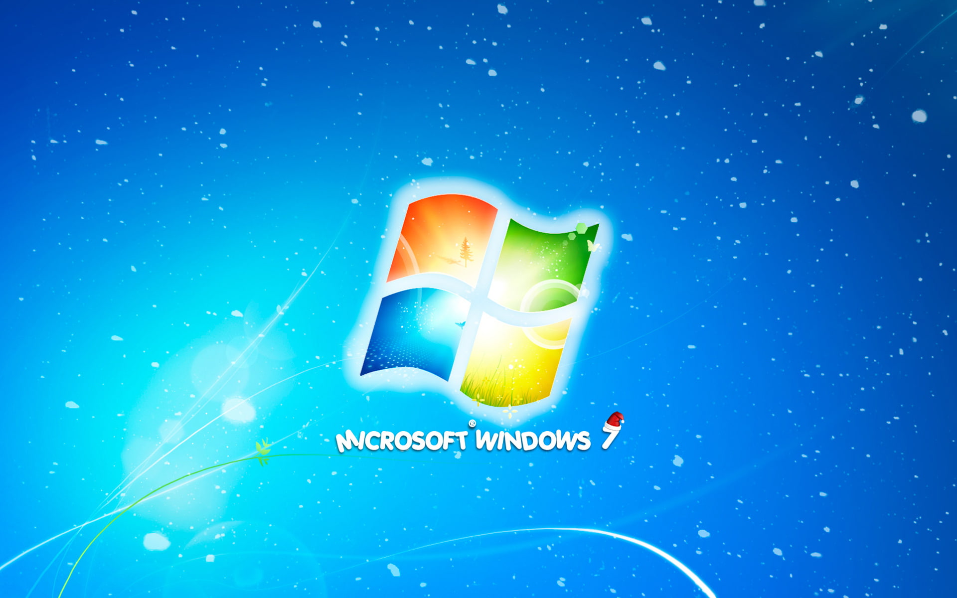 1080P, nature, Christmas, no people, snow, windows7, microsoft, blue, communication, mid-air, close-up, windows, colored background, HD Wallpaper