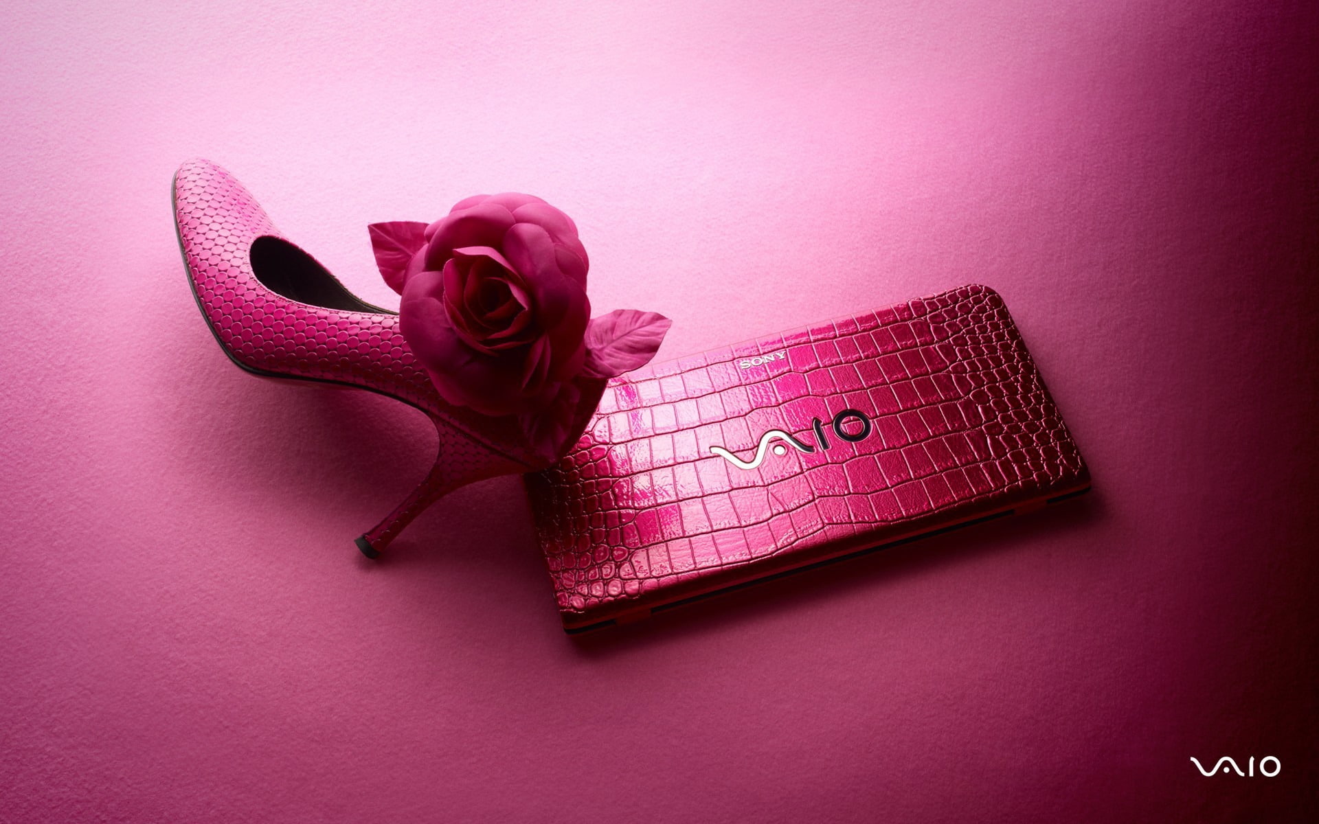 vaio, sony, 1080P, laptop, sony vaio, notebook, leather, pink, shoe, HD Wallpaper