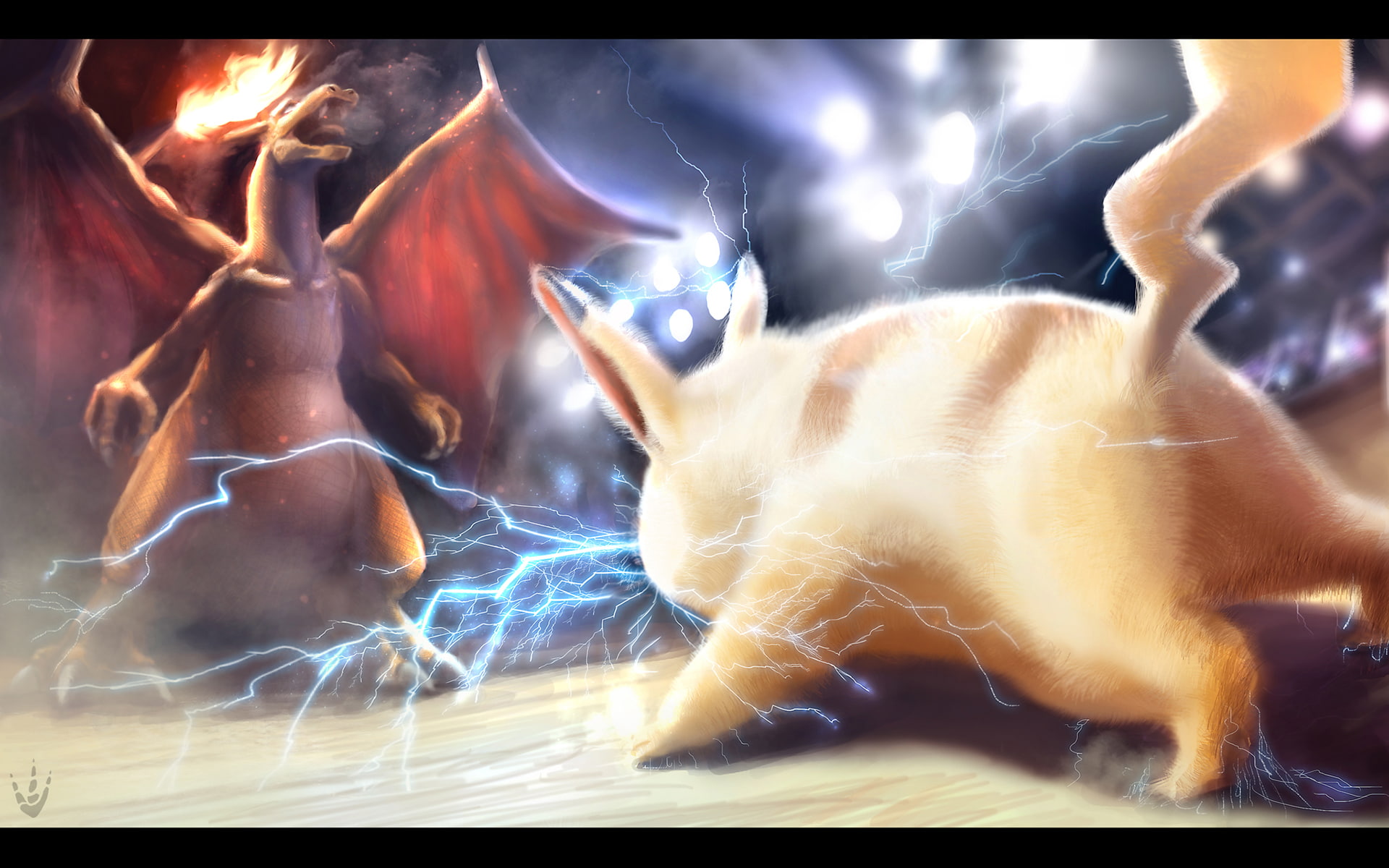 pokemon, charizard, hd, 1080P, cartoon/comic, drawing, pikachu, HD Wallpaper